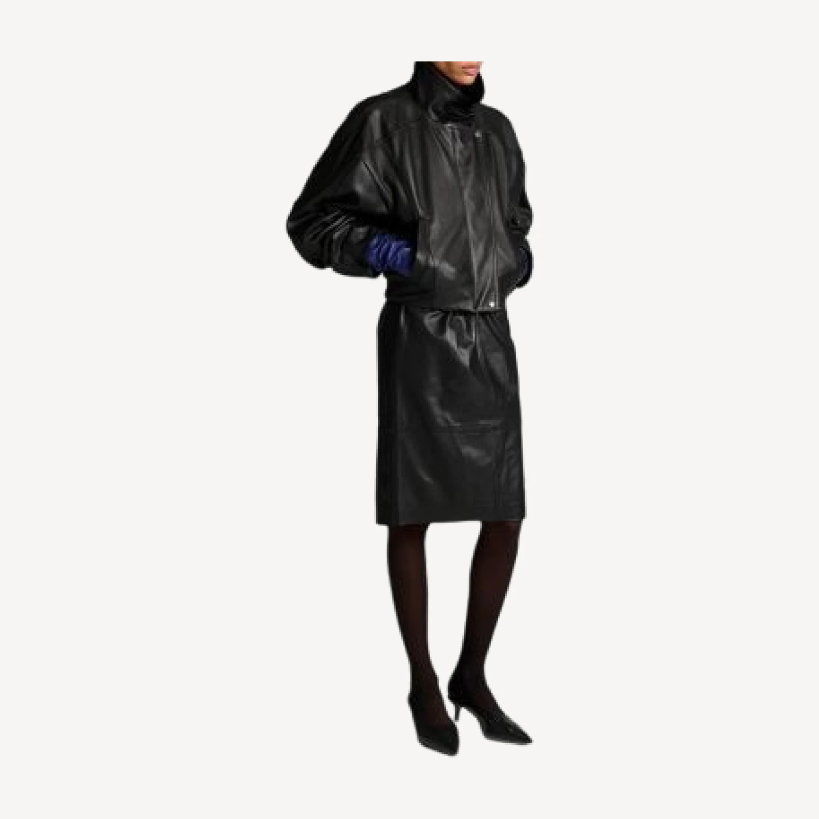 Vince Leather Paperbag Waist Skirt