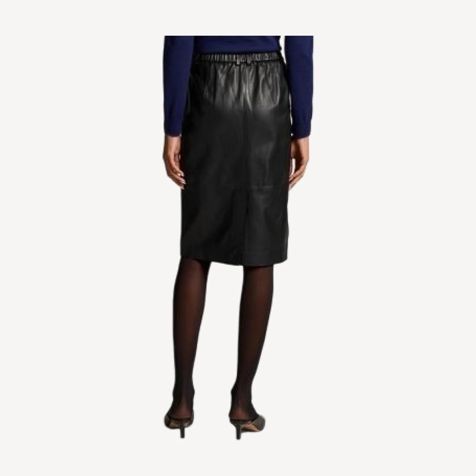 Vince Leather Paperbag Waist Skirt