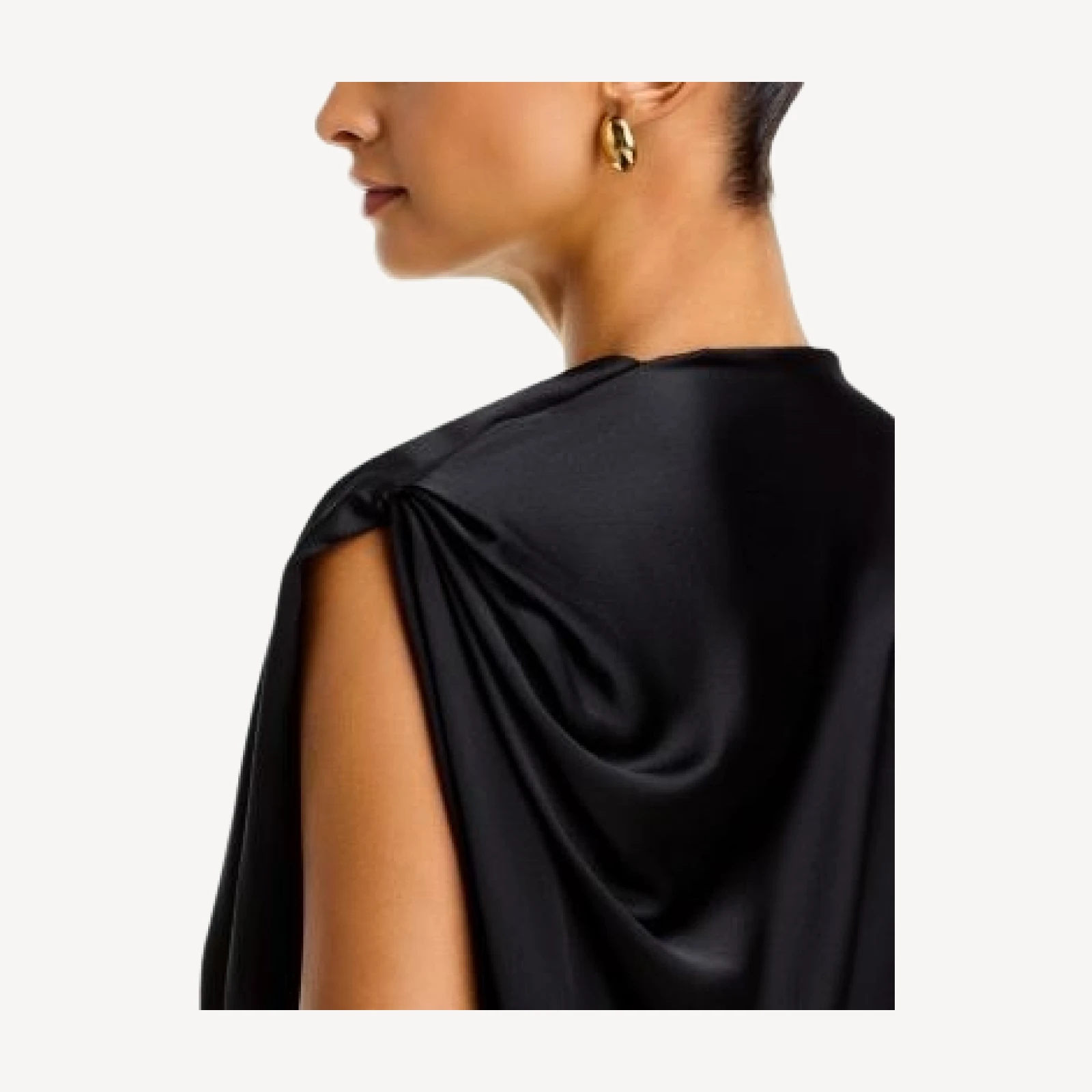 Vince Silk Bias Twist Shoulder Cowl Neck Top