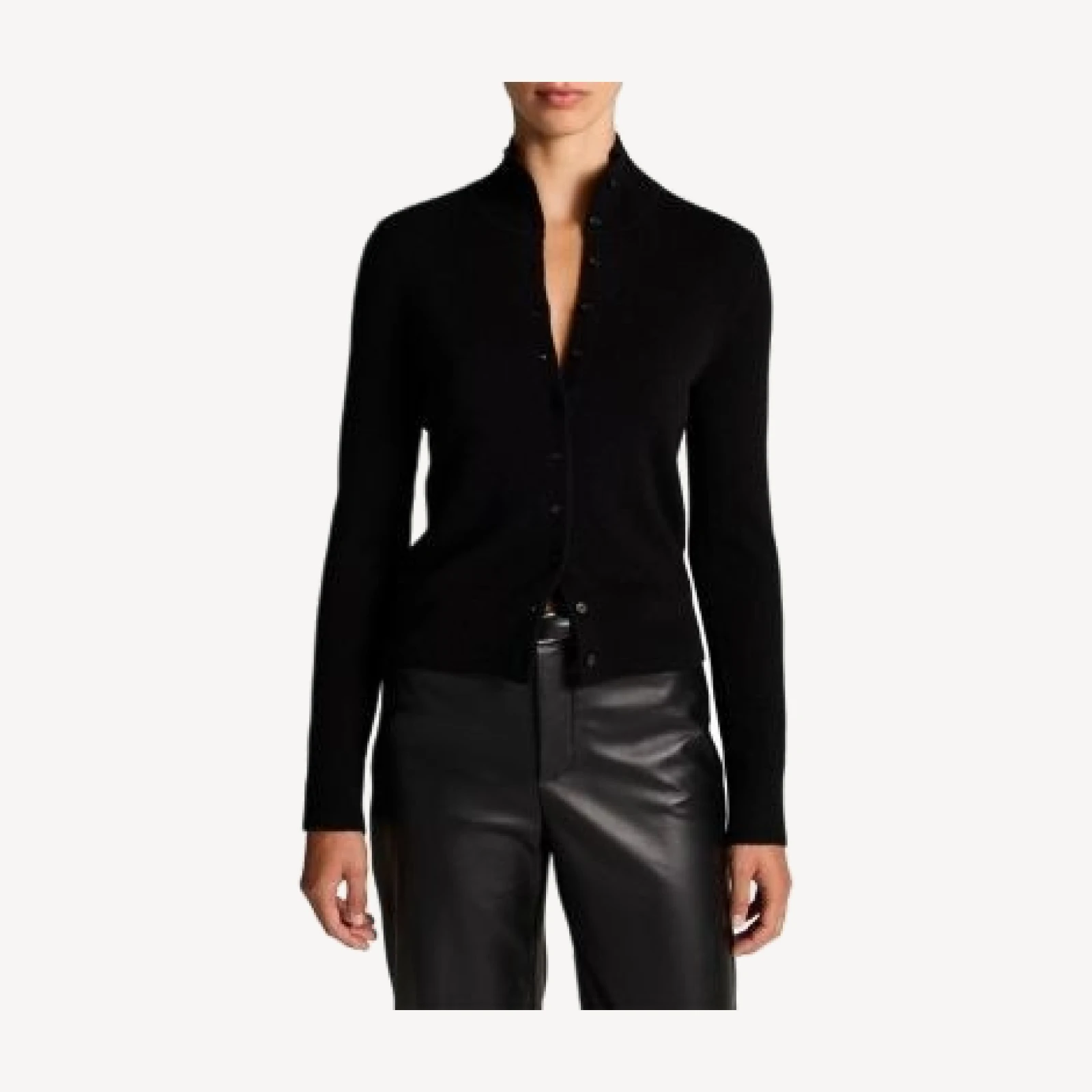 Vince Wool & Cashmere Turtleneck Cardigan