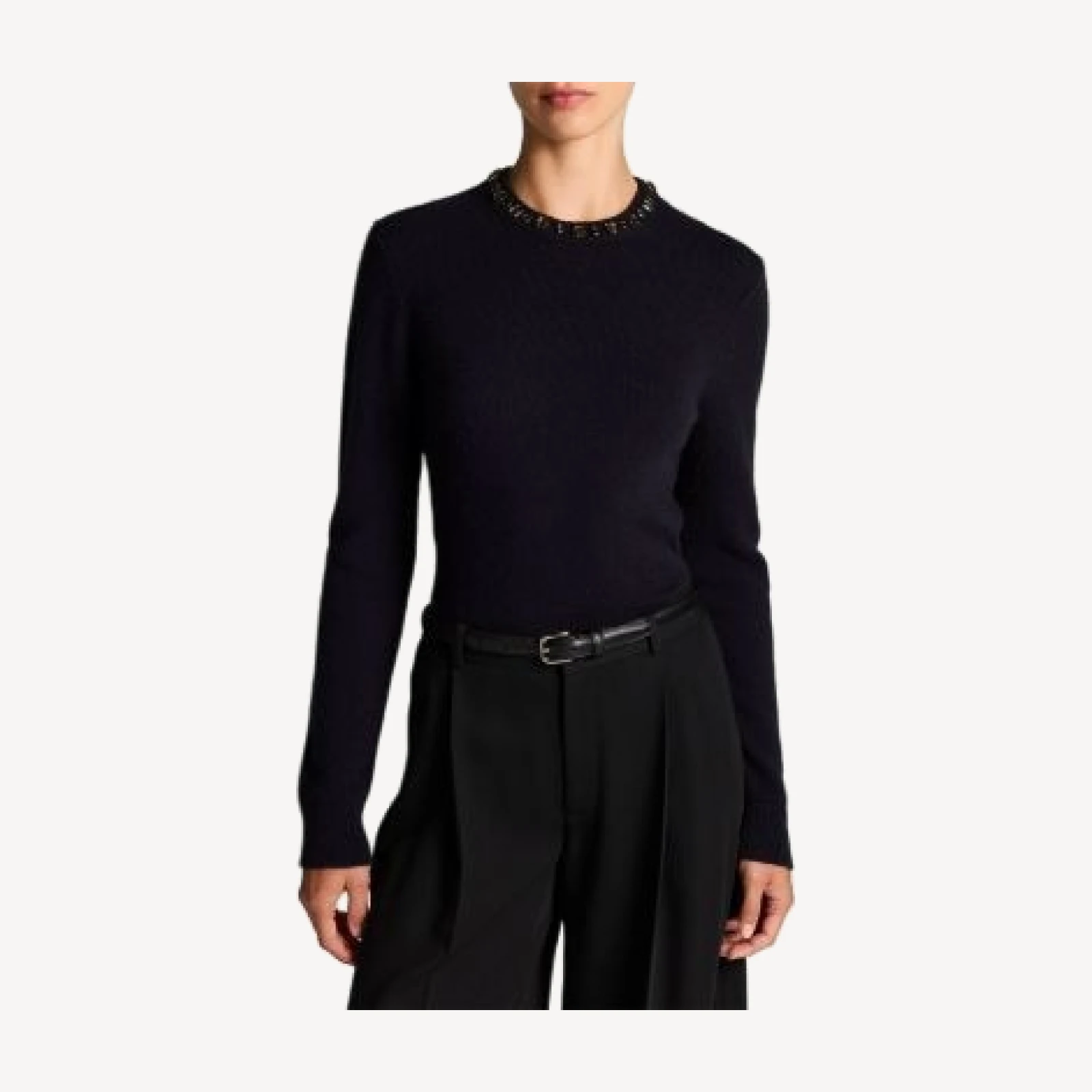 Vince Gem Embellished Wool & Cashmere Crewneck Sweater