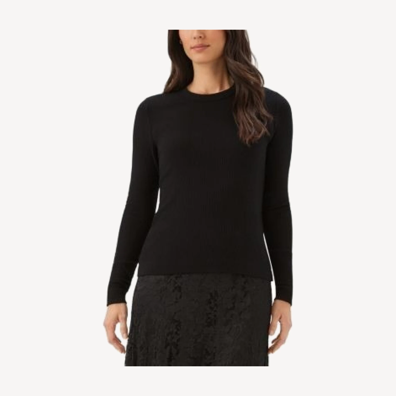 Karen Kane Ribbed Long Sleeve Crewneck Top