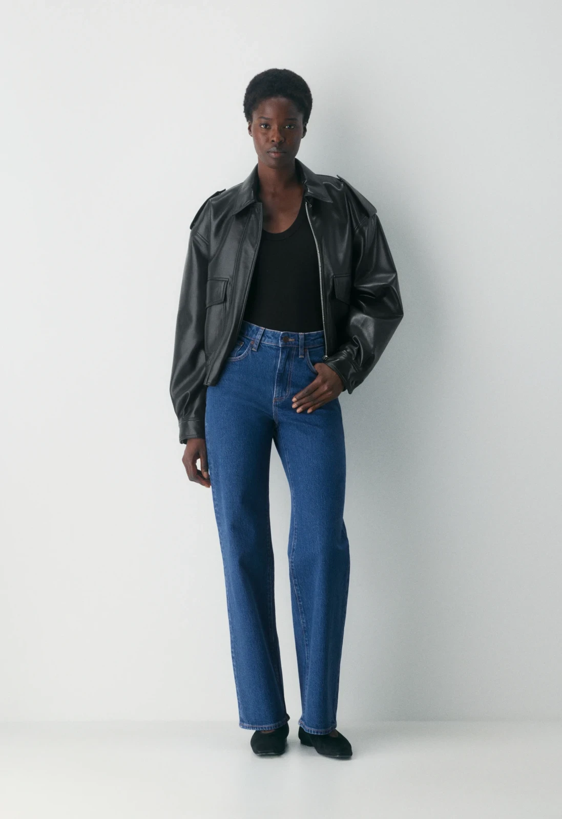Denim Forum Remy Curve-Fit Hi-Rise Wide Jean