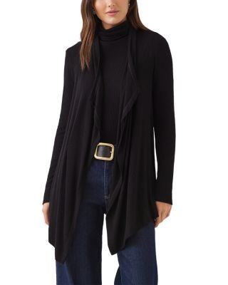 Karen Kane Ribbed Drape Front Cardigan