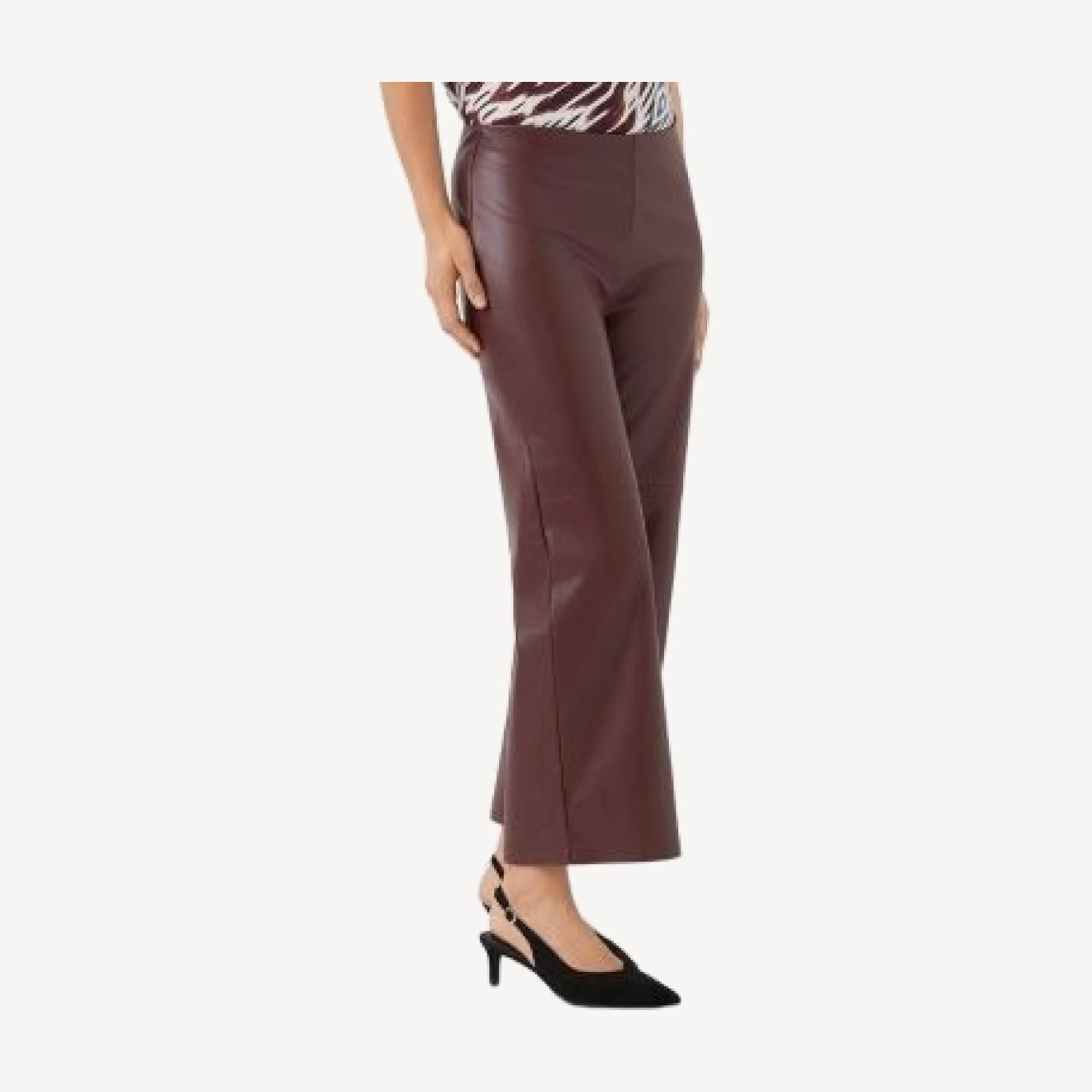 Karen Kane Faux Leather Pull On Ankle Pants