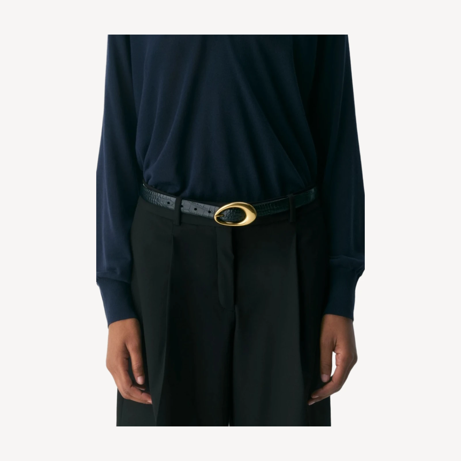 Perennial Solid Brass Leather Belt