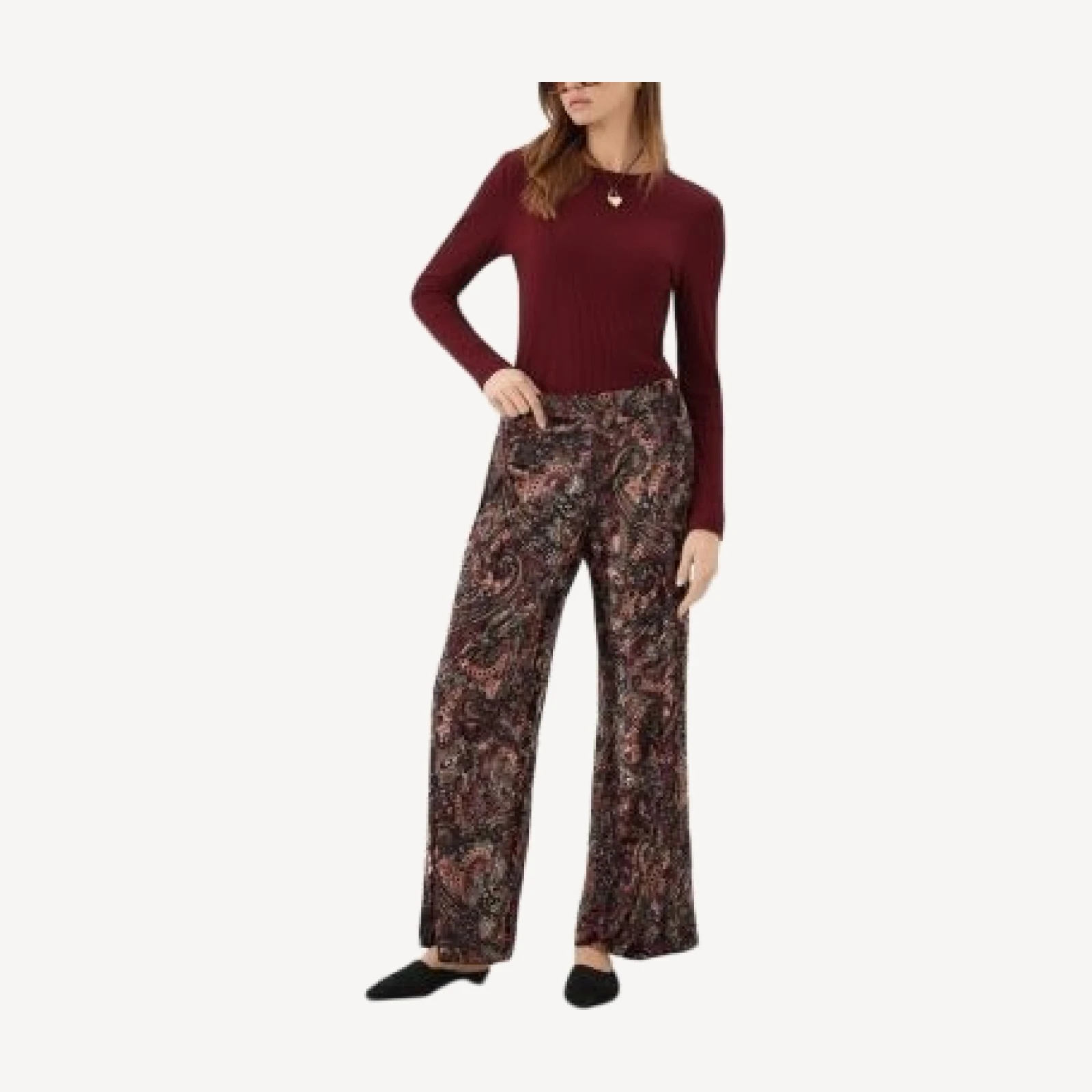 Karen Kane Velvet Burnout Wide Leg Pants