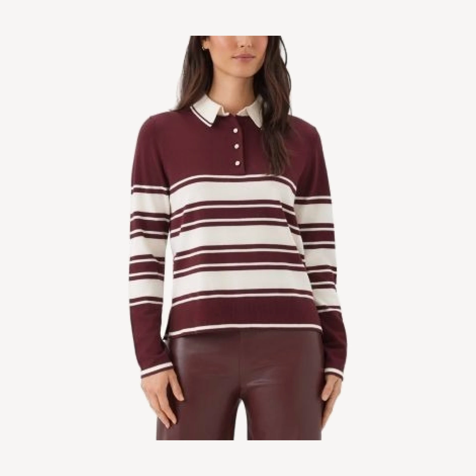 Karen Kane Game Day Collared Stripe Sweater