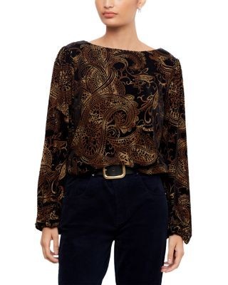 Karen Kane Boat Neck Velvet Burnout Top