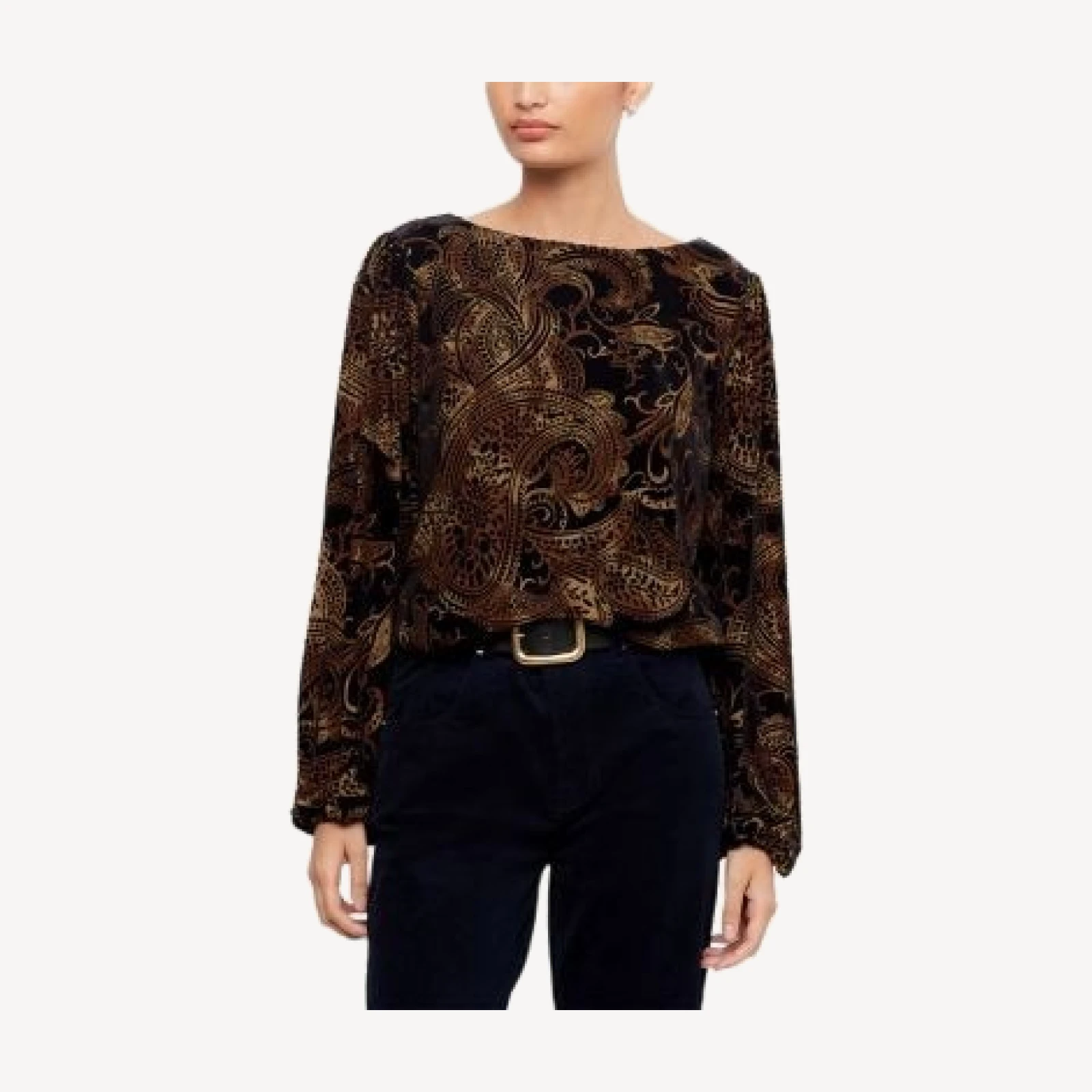 Karen Kane Boat Neck Velvet Burnout Top