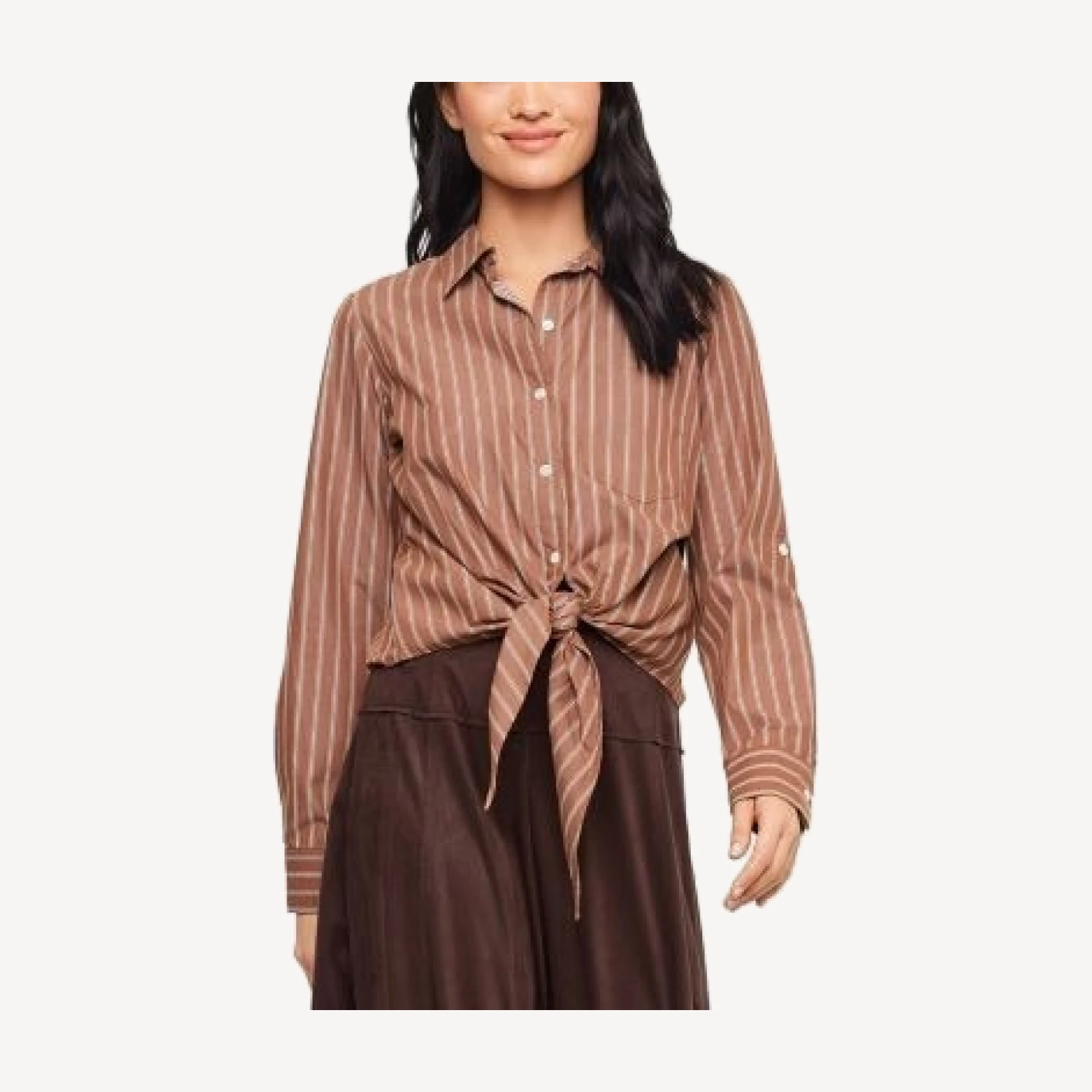 Karen Kane Roll Tab Tie Front Shirt