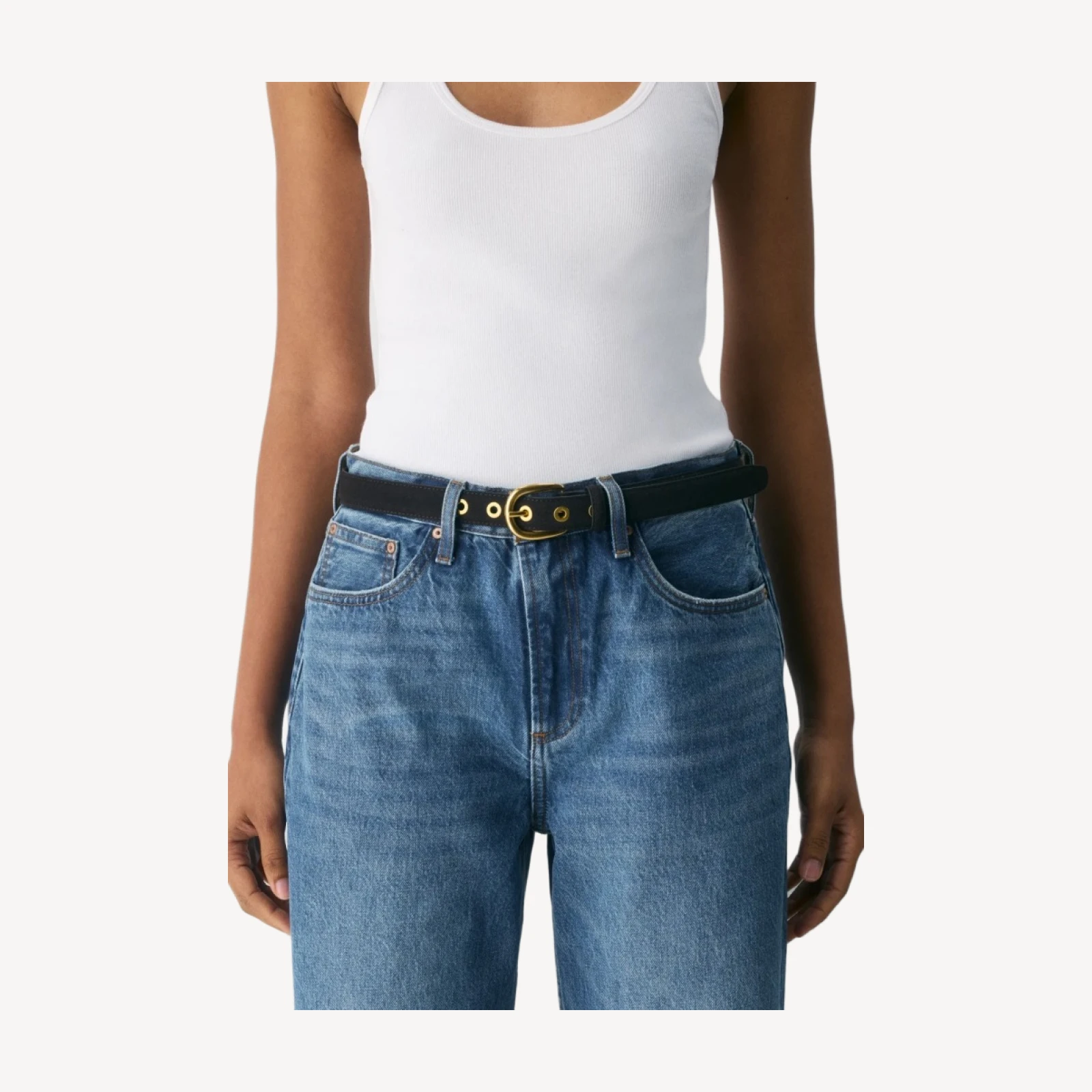 Dominion Solid Brass Suede Belt