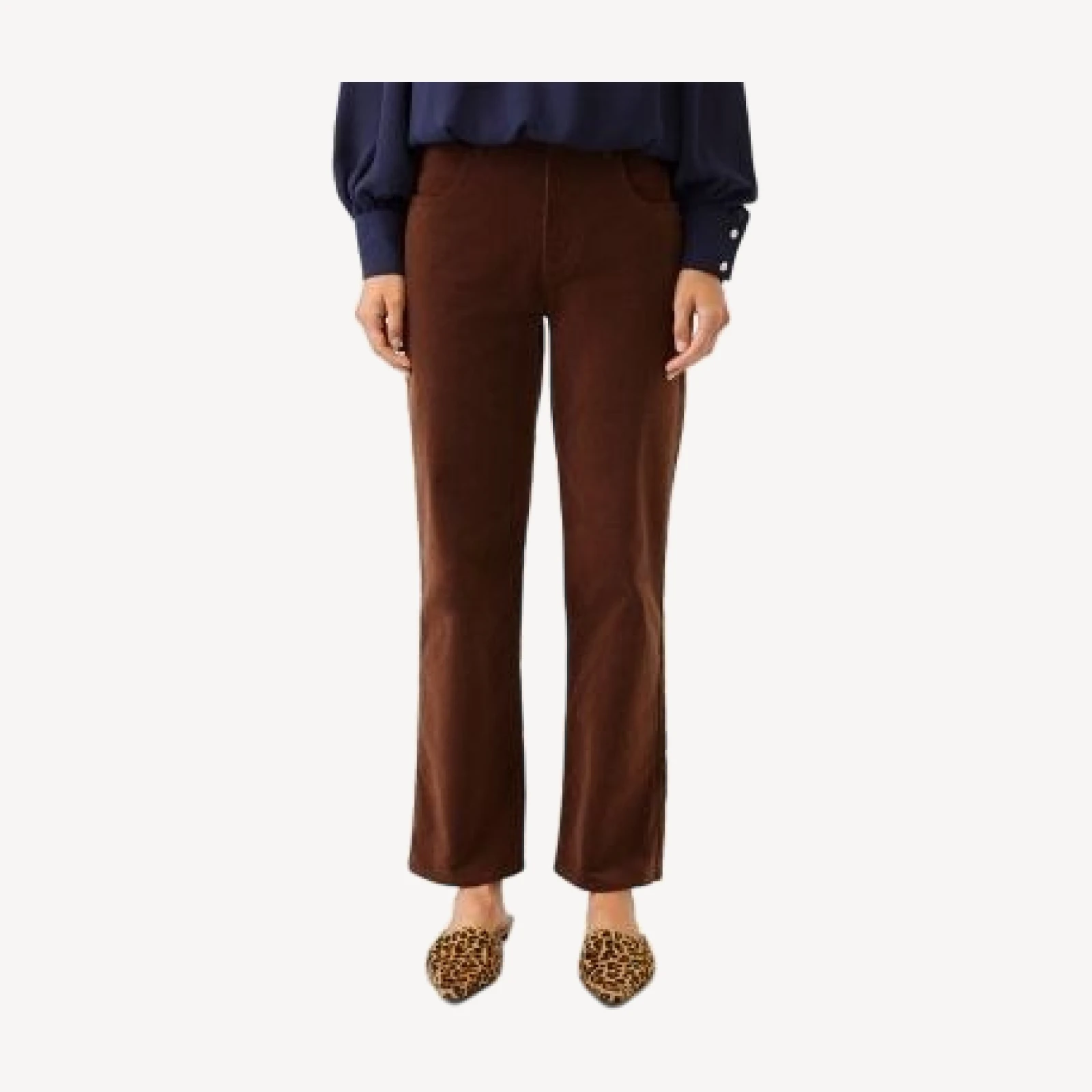 Karen Kane Stretch Cotton Corduroy Straight Pants