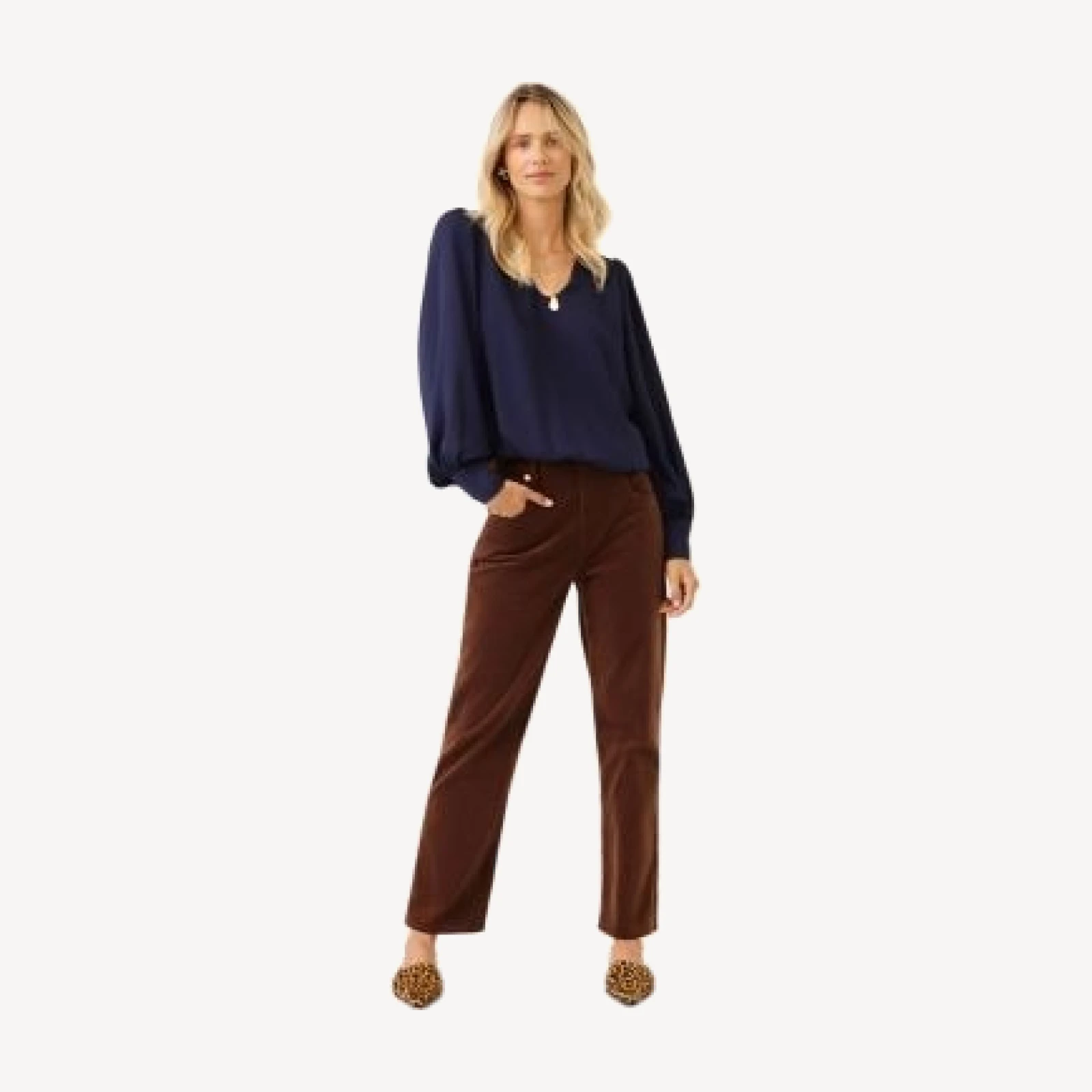 Karen Kane Stretch Cotton Corduroy Straight Pants