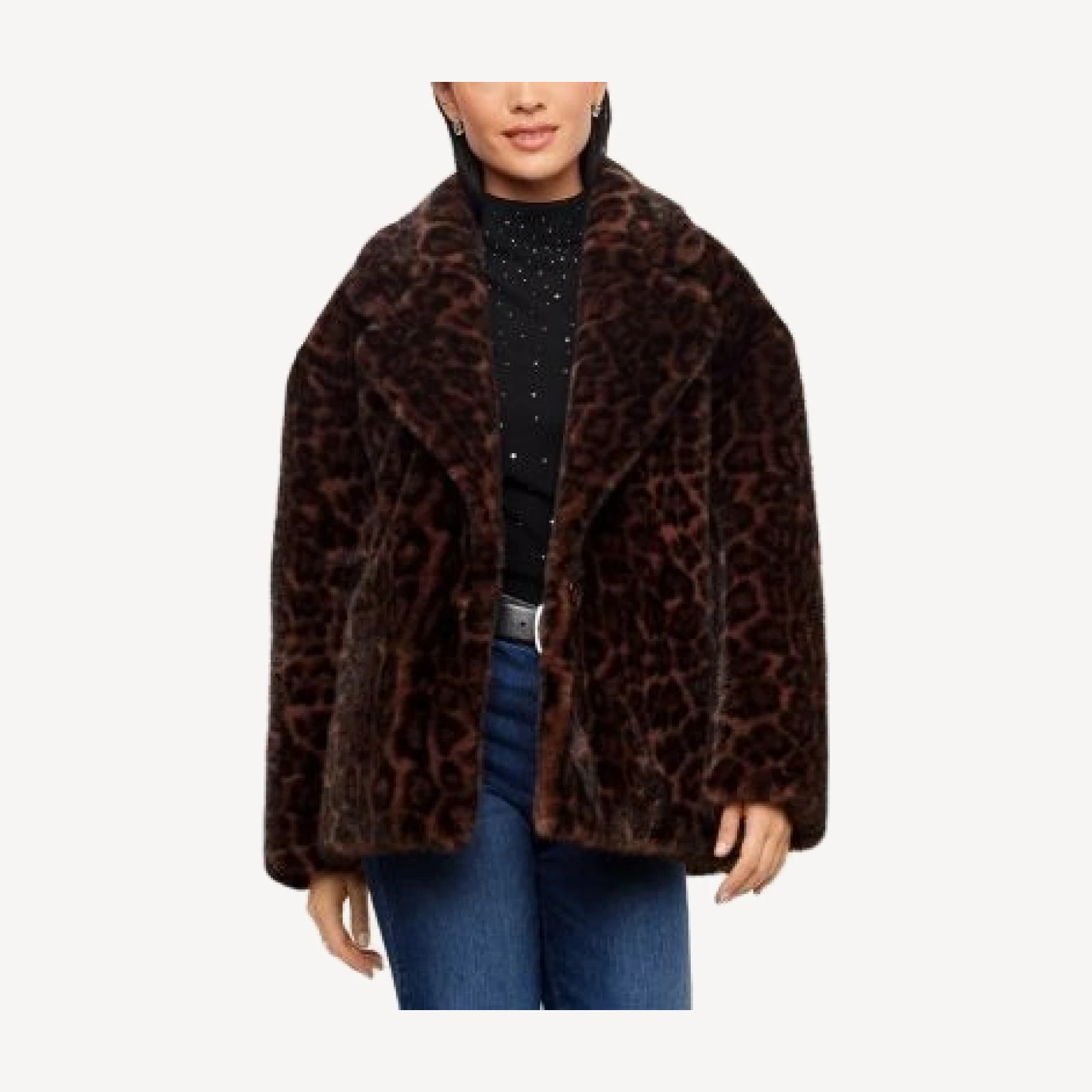 Karen Kane Faux Fur Shawl Collar Coat