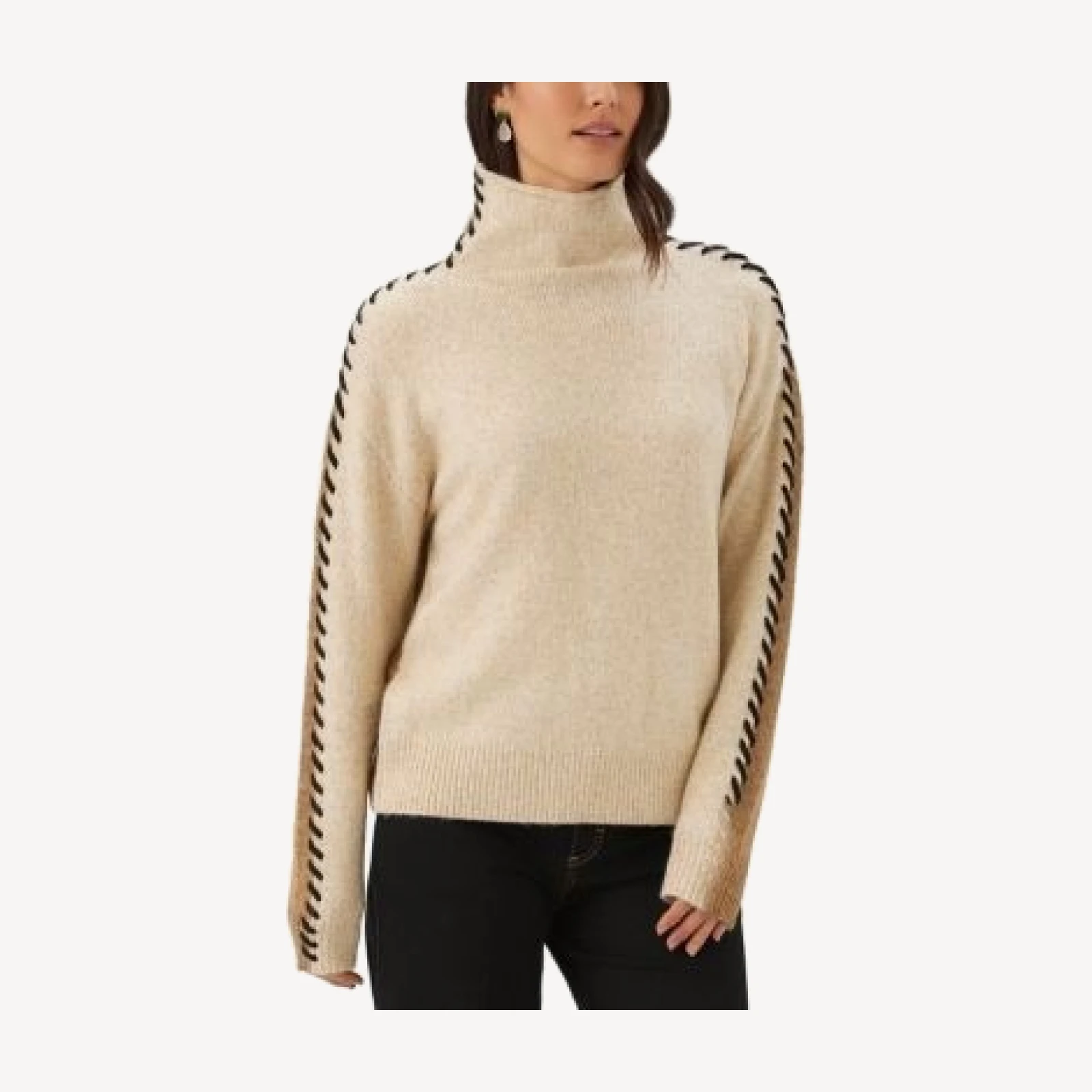 Karen Kane Whipstitched Colorblocked Sweater