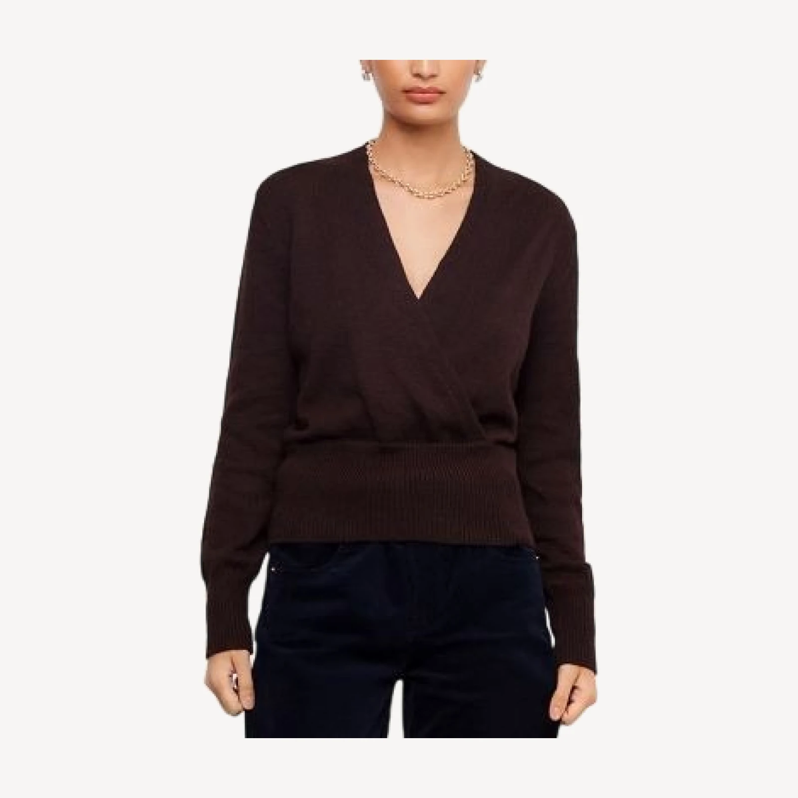 Karen Kane Faux Wrap Bishop Sleeve Sweater