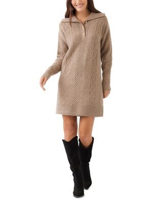 Karen Kane Cable Knit Collared Sweater Dress