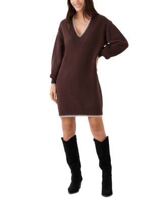 Karen Kane Varsity V Neck Sweater Dress