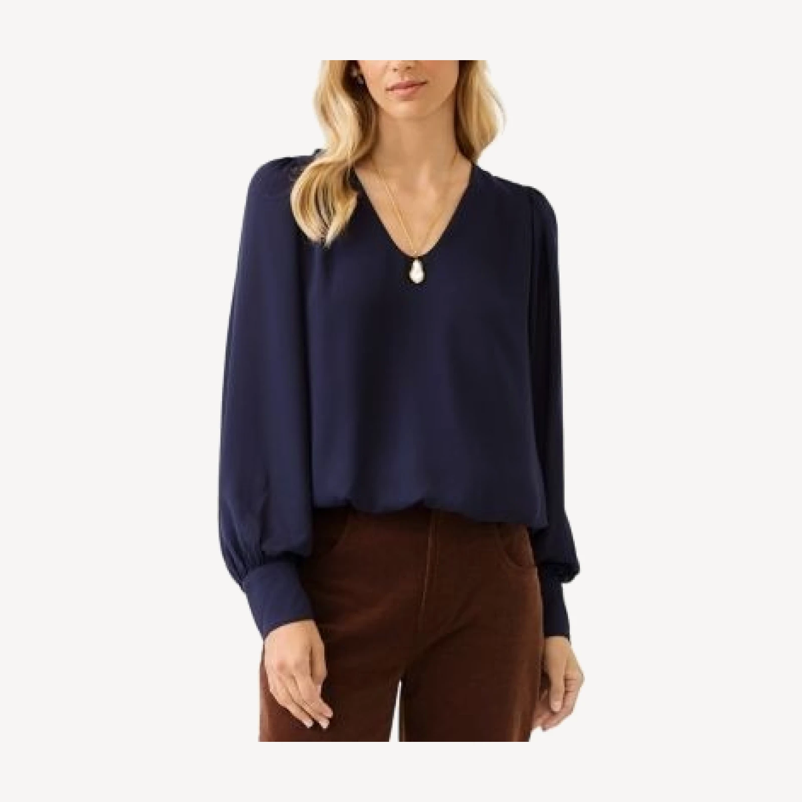 Karen Kane V Neck Puff Sleeve Top