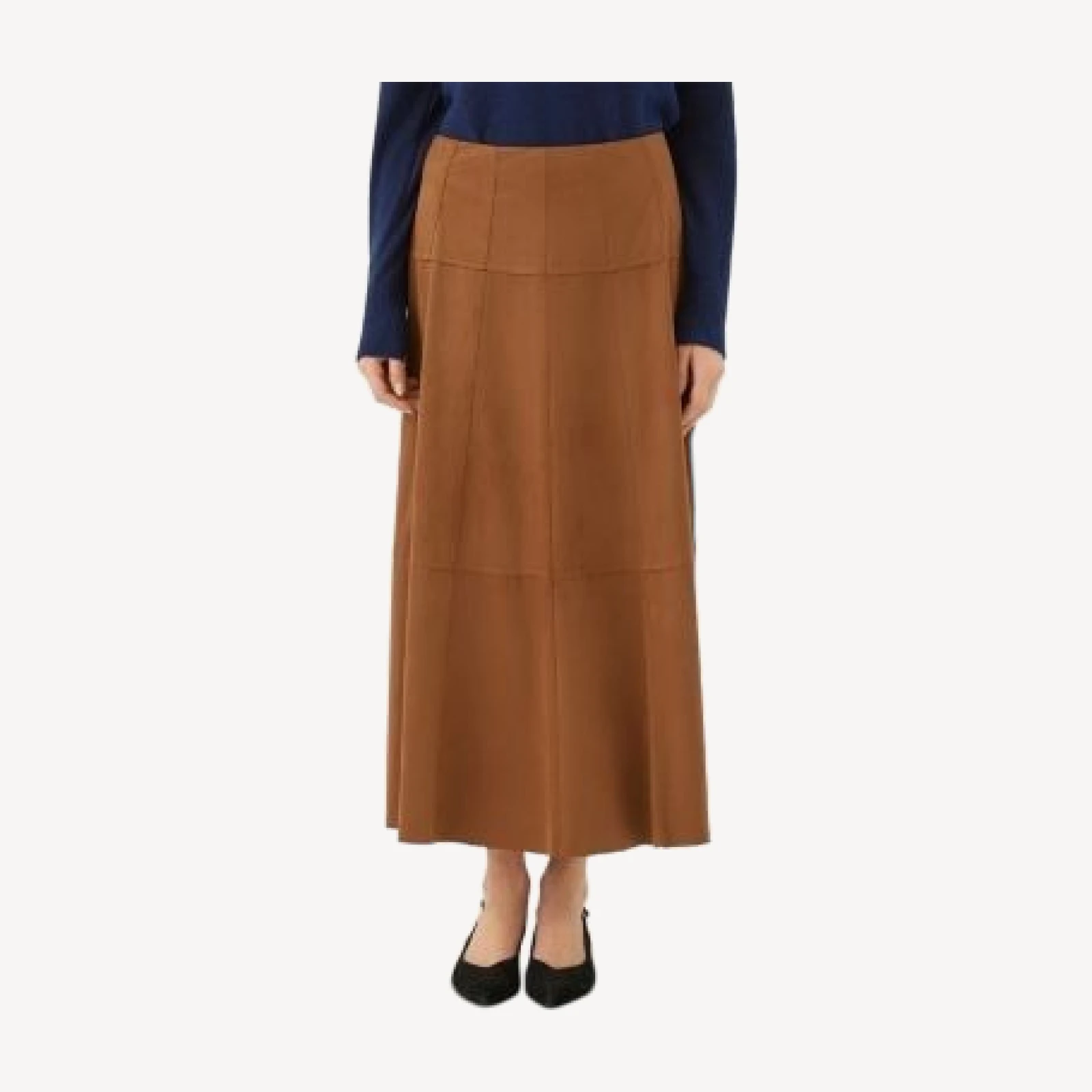 Karen Kane Tiered Faux Suede Midi Skirt