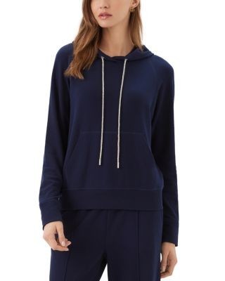 Karen Kane Rhinestone Drawstring Hoodie Sweatshirt