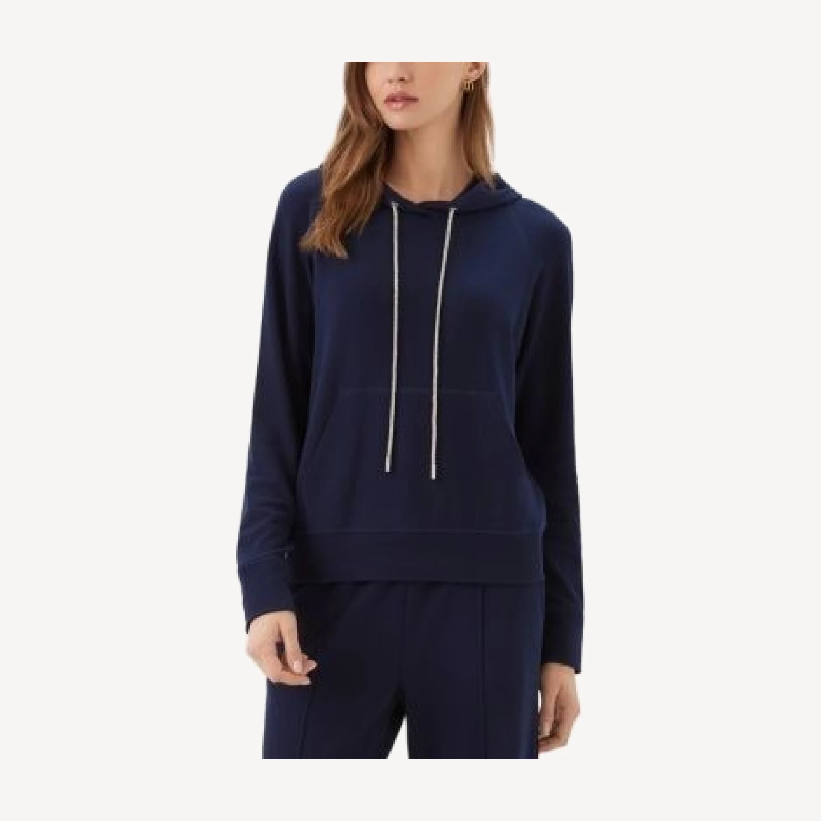 Karen Kane Rhinestone Drawstring Hoodie Sweatshirt