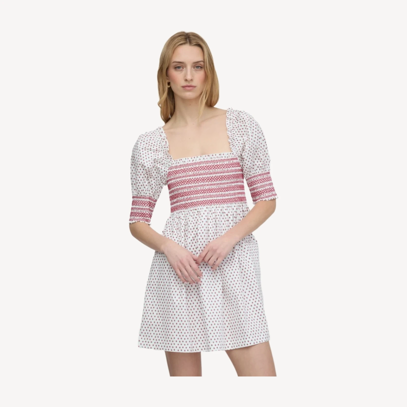 The Lila Nap Dress - White Poppy Half Drop