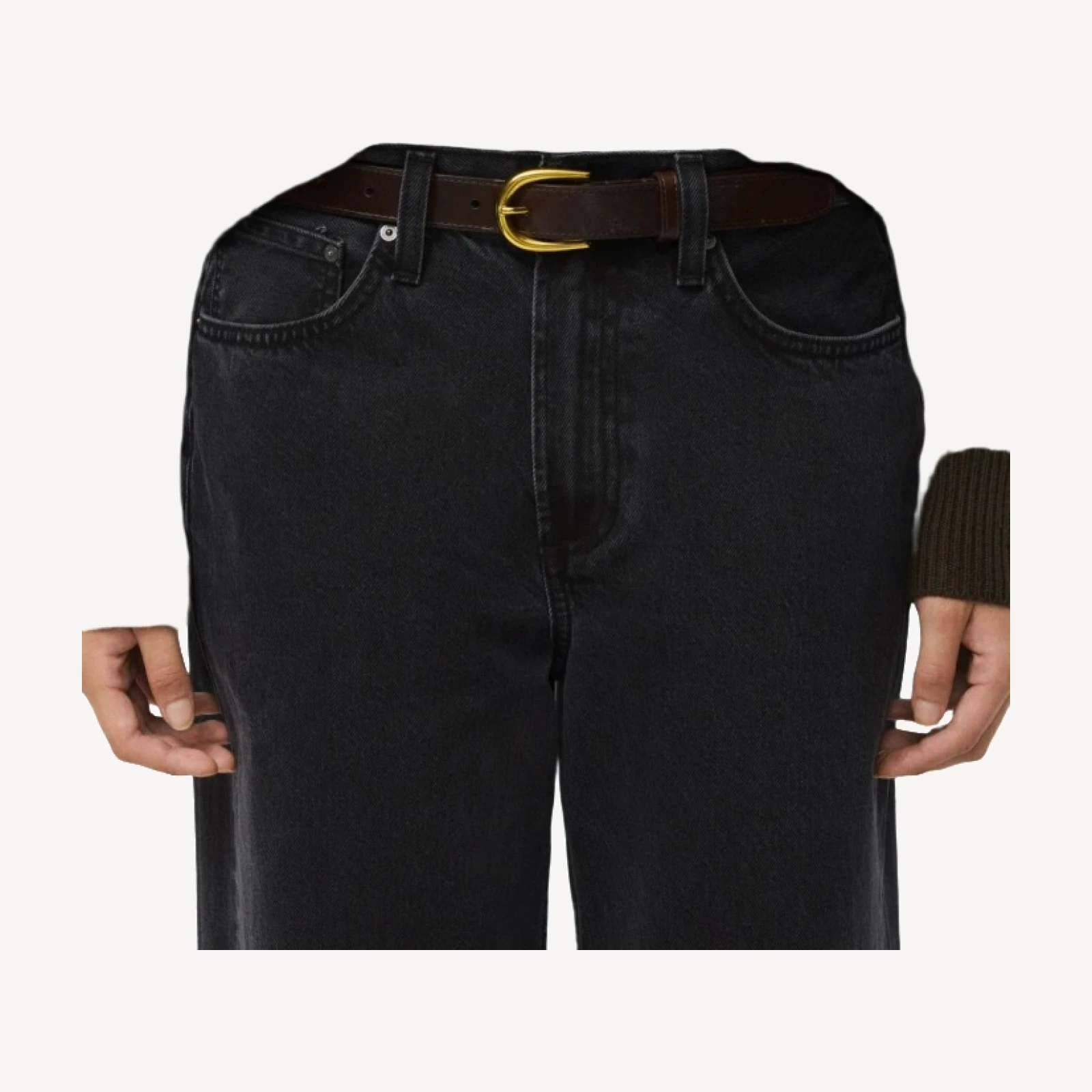 Accent Solid Brass Belt - Smooth Leather