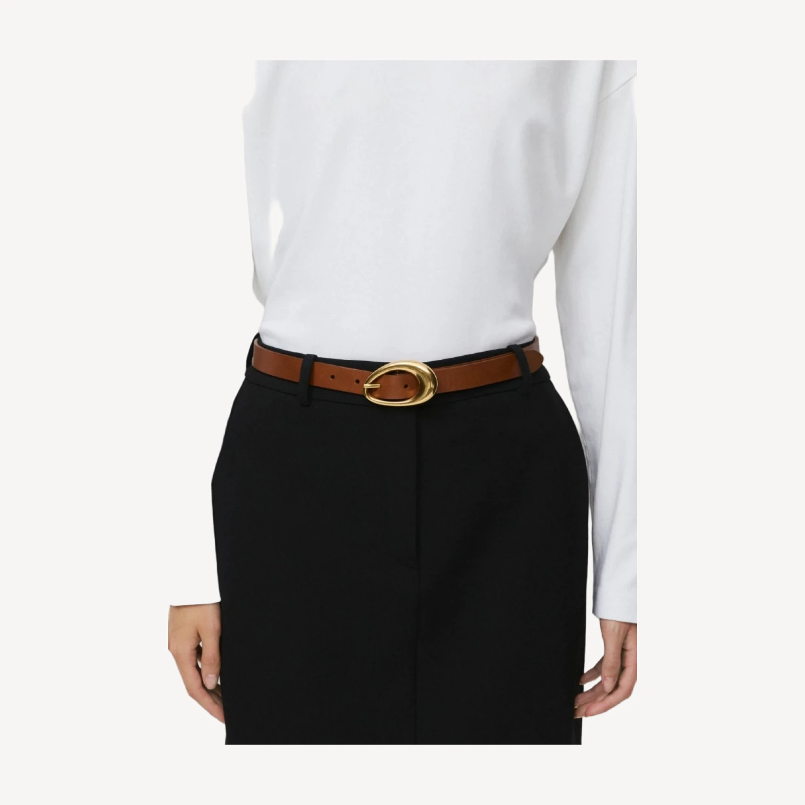 Perennial Solid Brass Belt - Smooth Leather