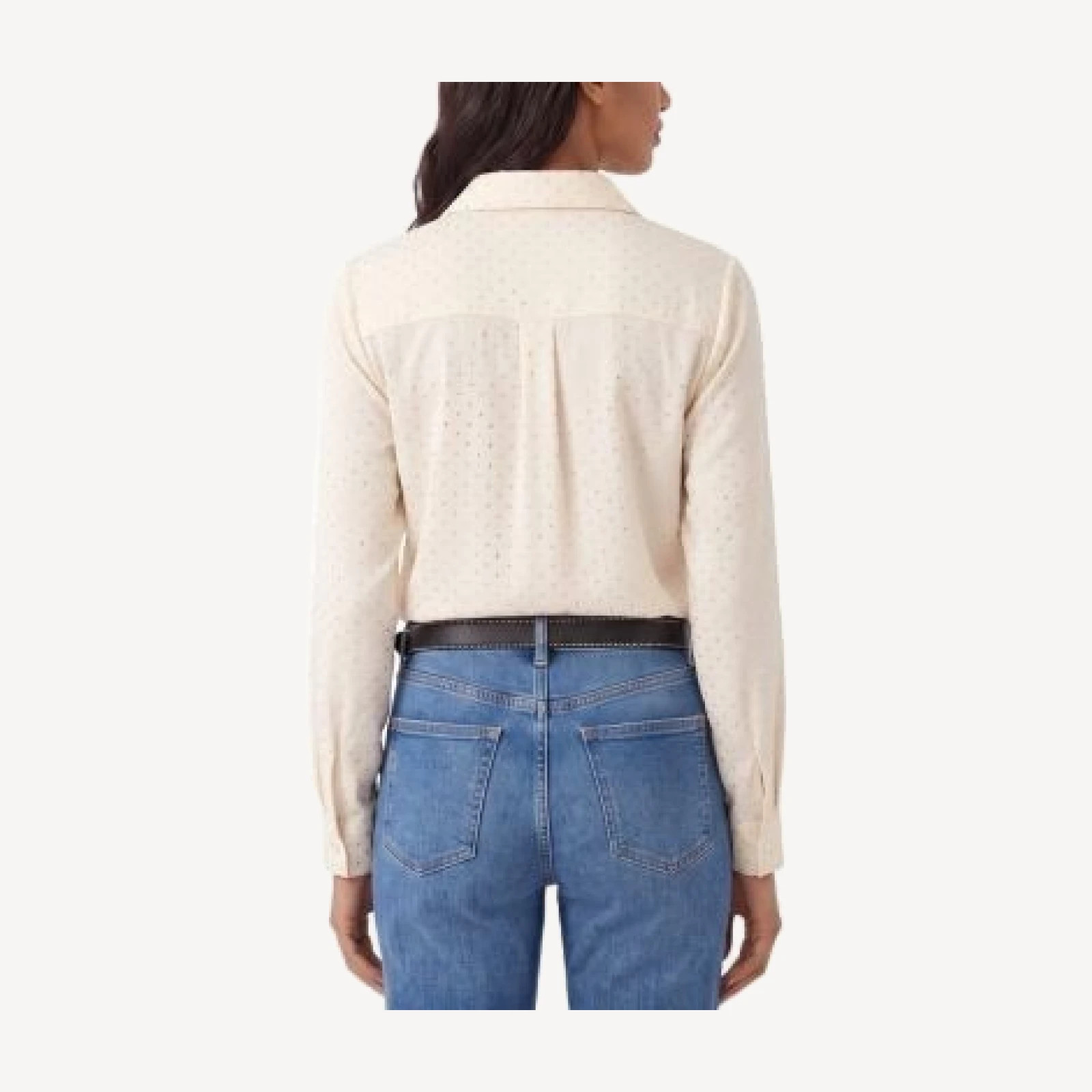 Karen Kane Faux Suede Long Sleeve Embellished Tie Front Shirt