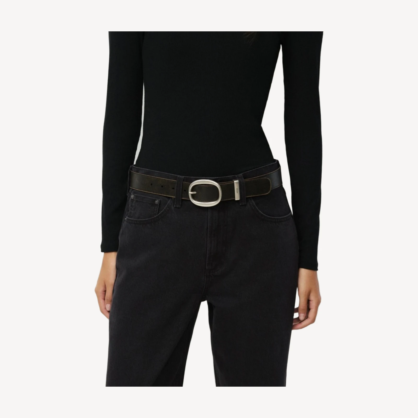 Lifetime Solid Brass Wide Belt - Distressed Leather