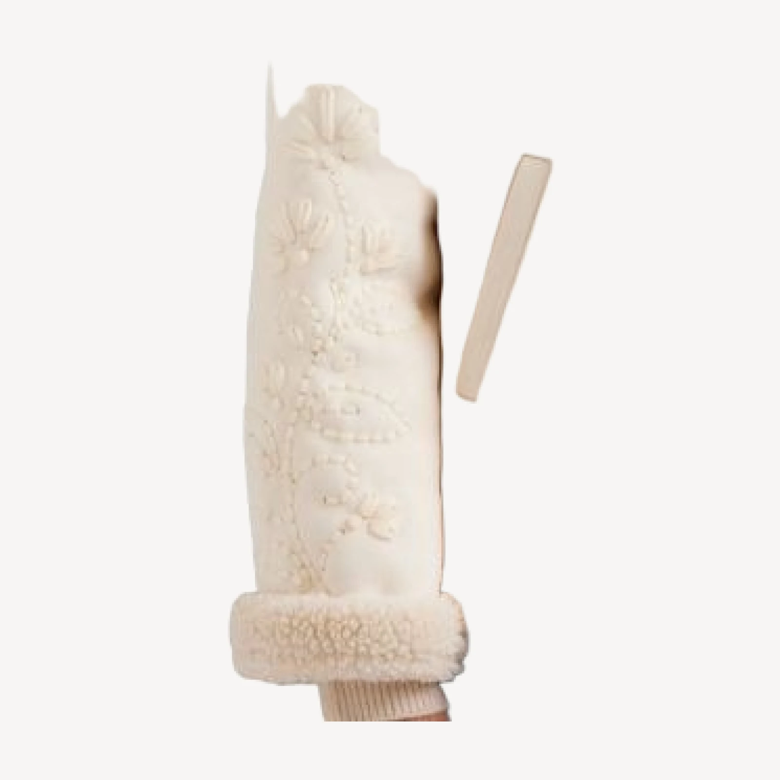 Karen Kane Faux Suede Embroidered Sleeve Shearling Coat