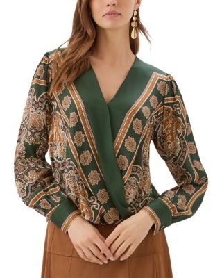 Karen Kane Long Sleeve Drape Front Top