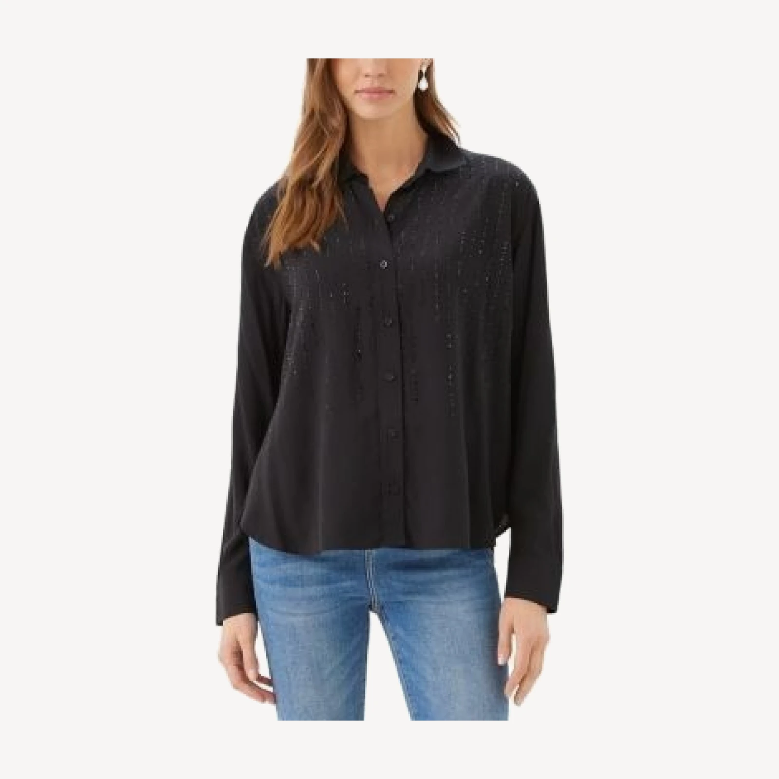 Karen Kane Embellished Gemstone Button Front Shirt