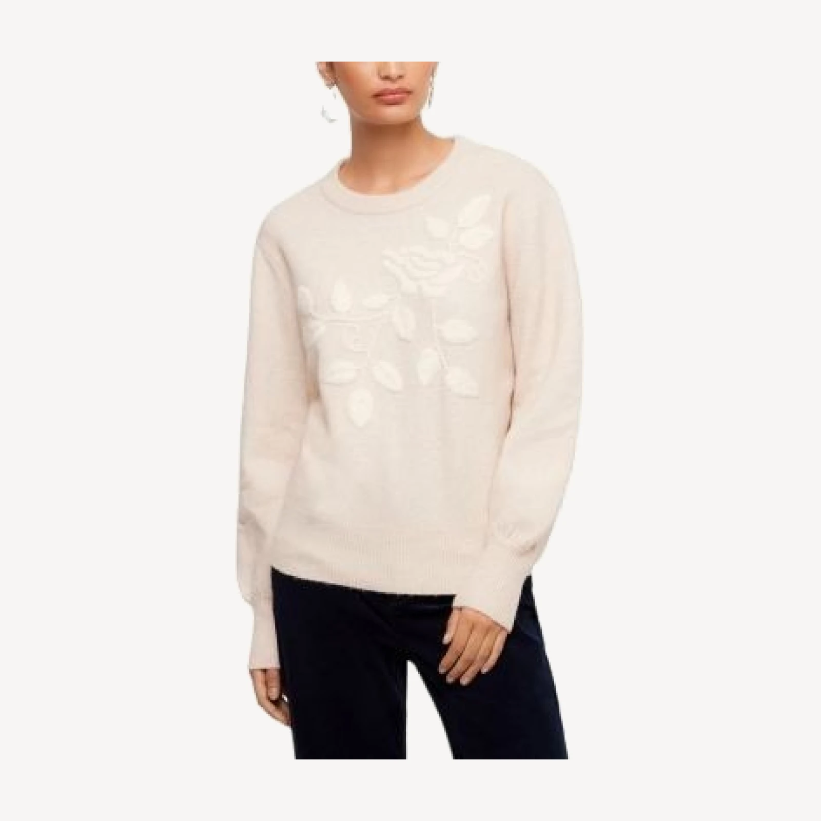 Karen Kane Embroidered Blouson Sleeve Sweater