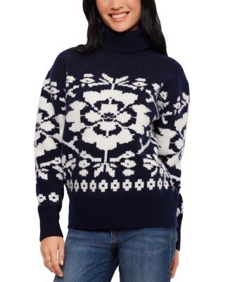 Karen Kane Jacquard Turtleneck Sweater