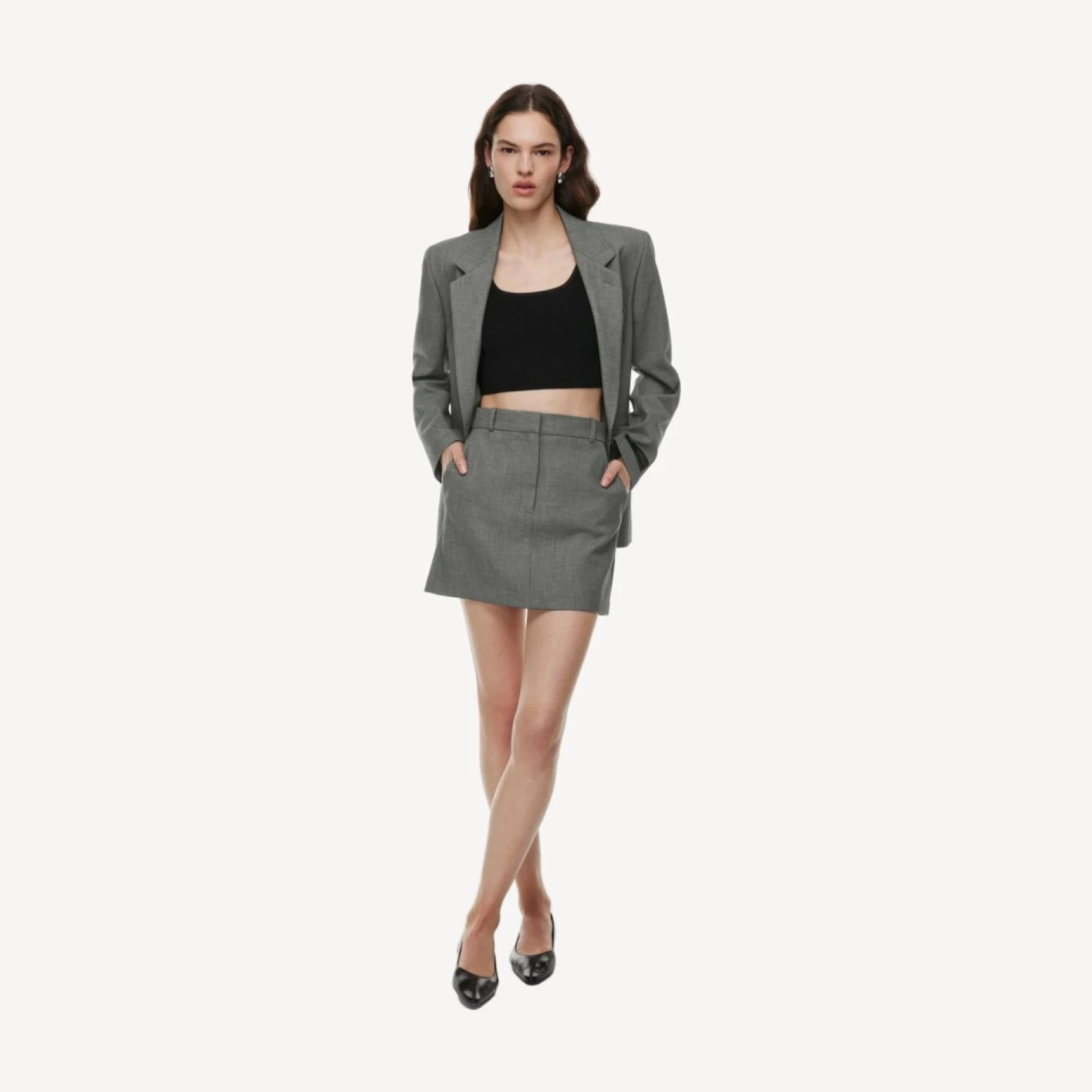 Sculpt Knit Squareneck Cropped Tank