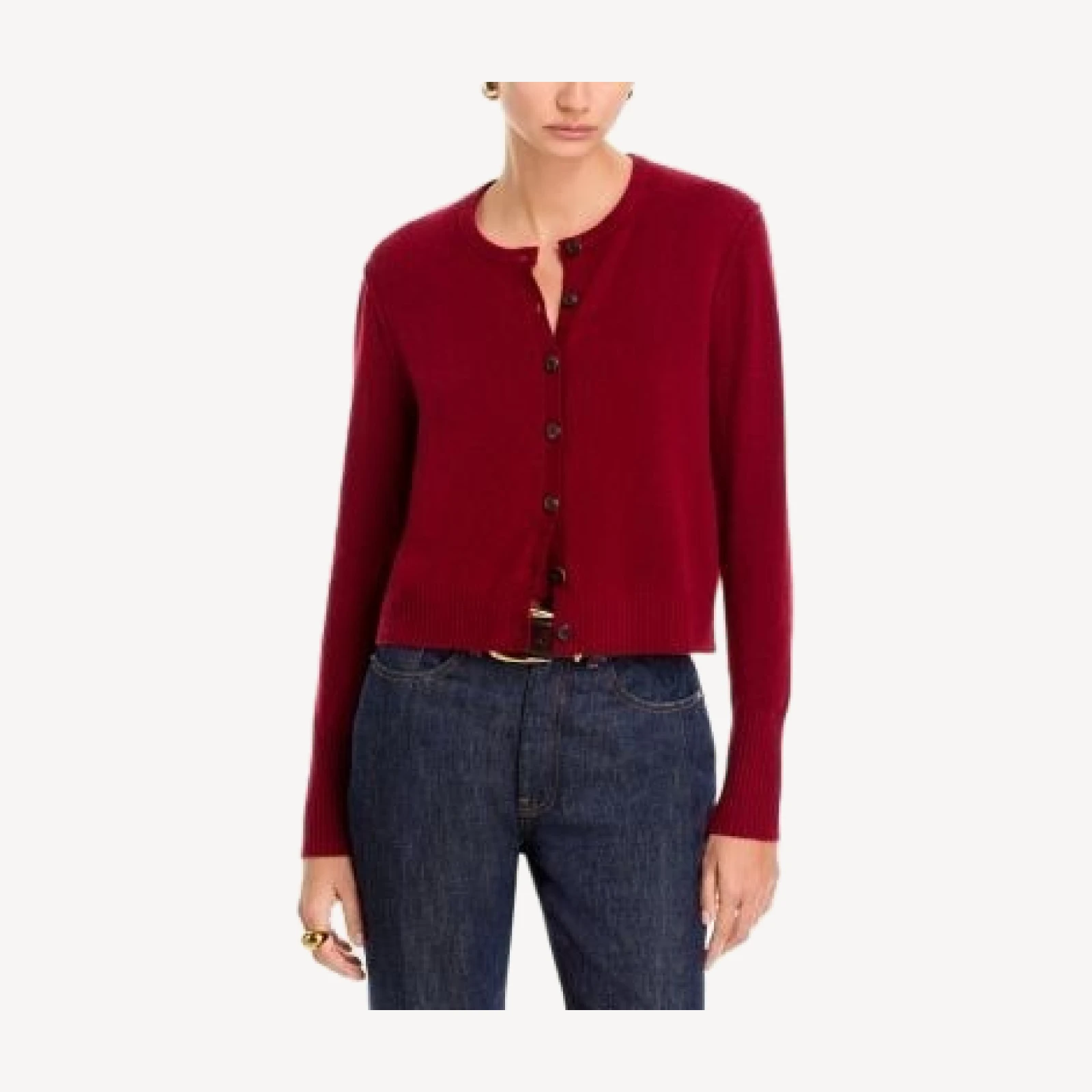 L'Agence Malone Cashmere Crewneck Cardigan