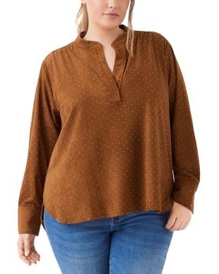 Karen Kane Plus Size Faux Suede Studded Top
