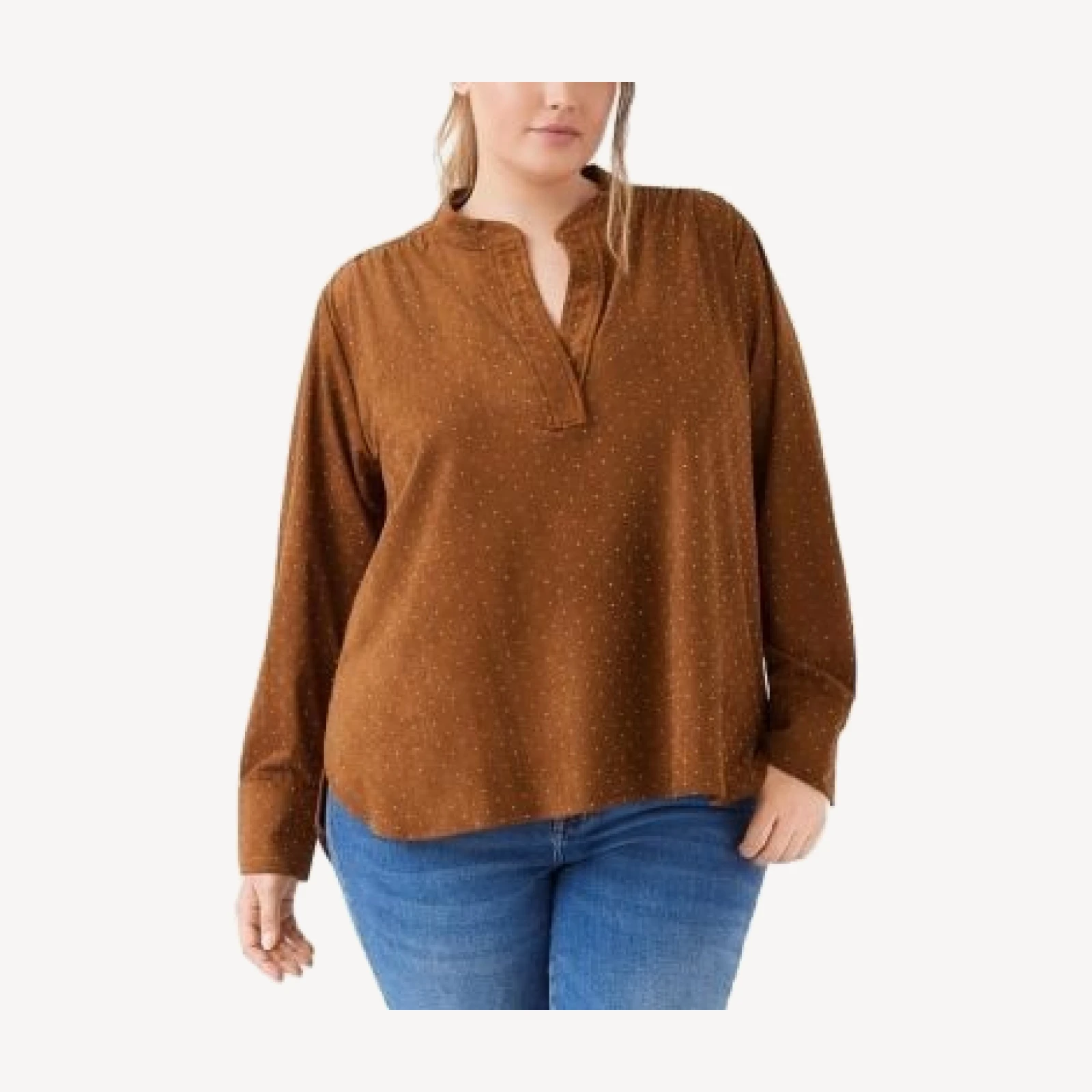 Karen Kane Plus Size Faux Suede Studded Top
