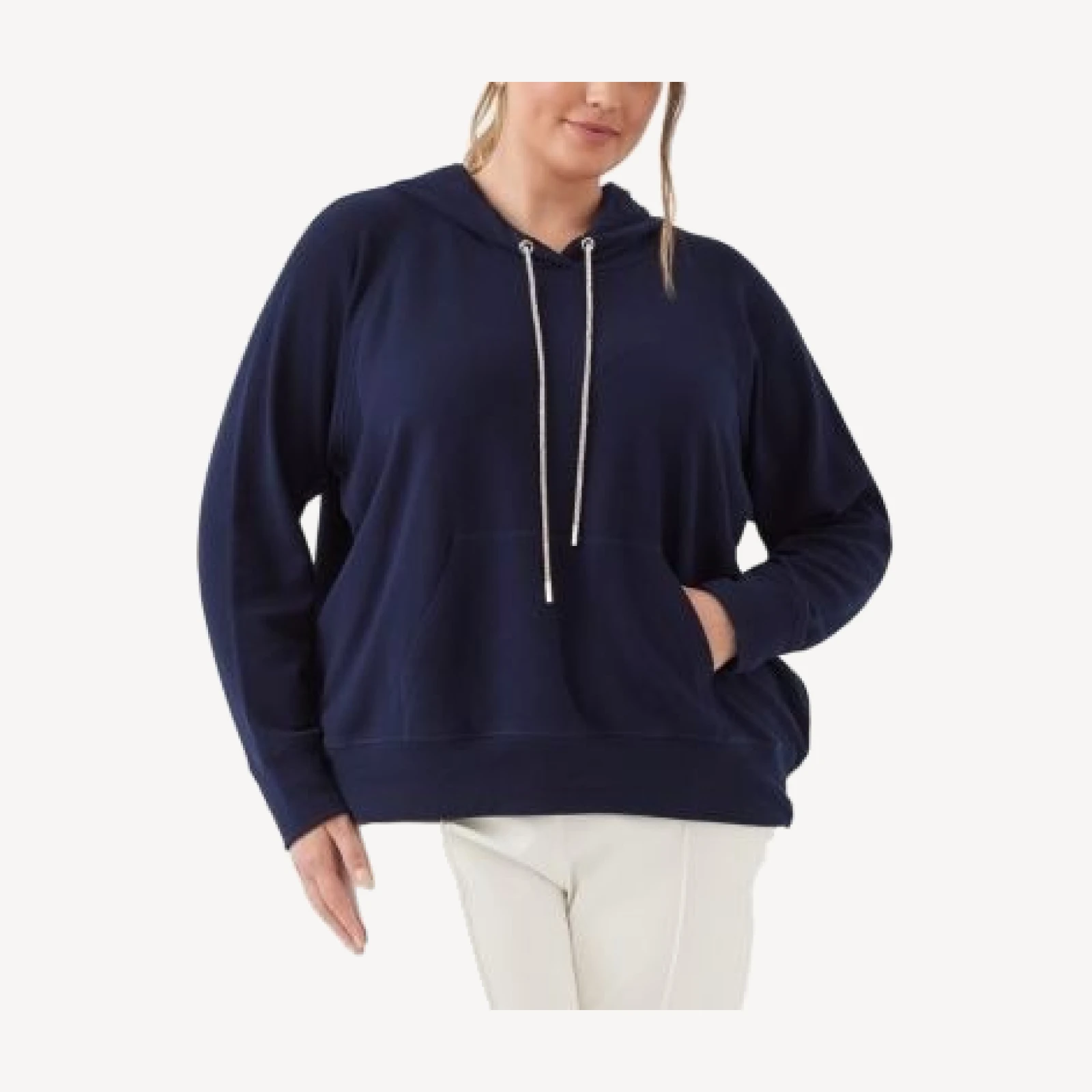 Karen Kane Rhinestone Drawstring Hoodie Sweatshirt