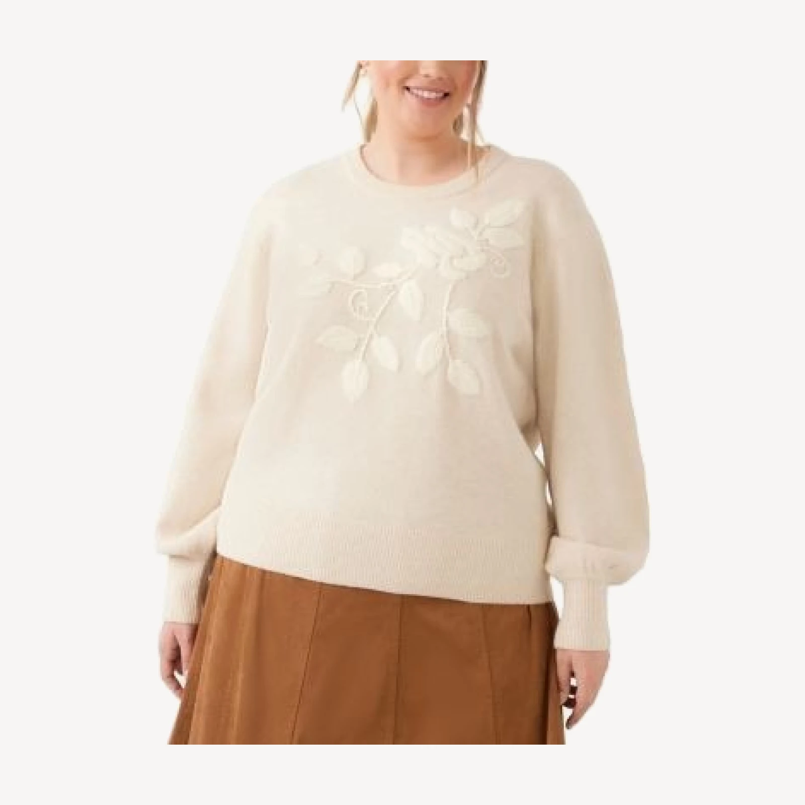 Karen Kane Embroidered Blouson Sleeve Sweater
