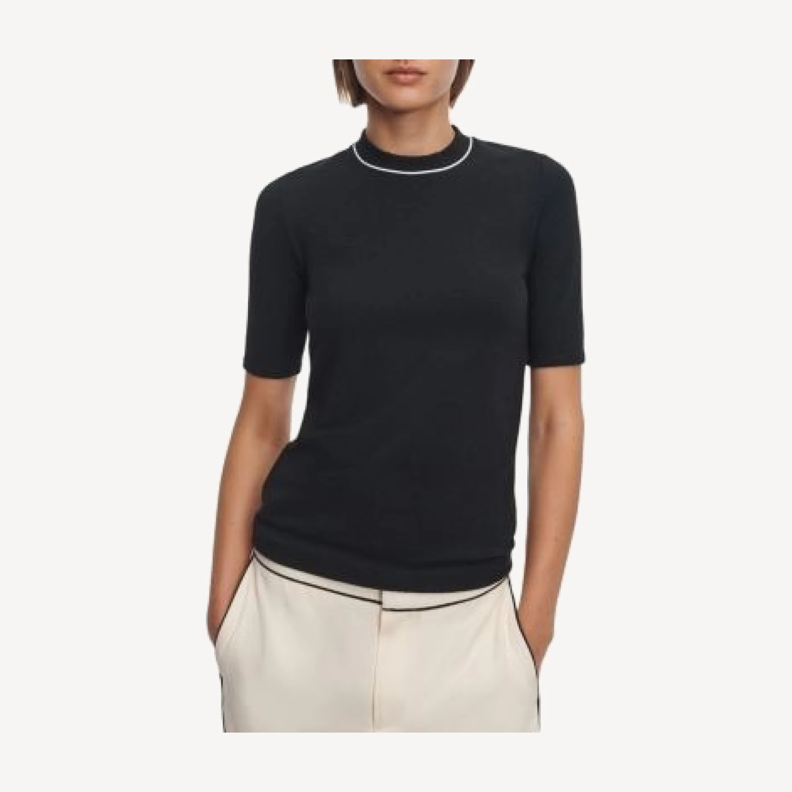rag & bone The Knit Contrast Trim Tee