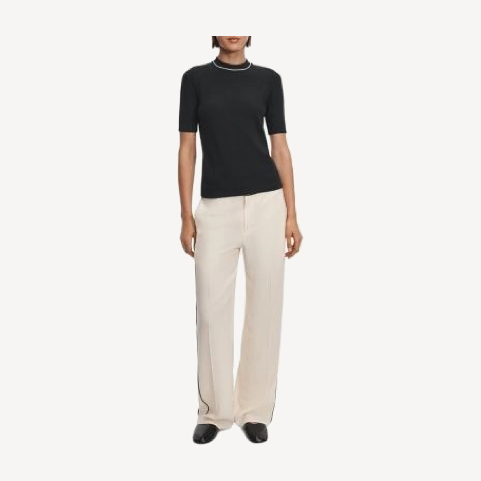 rag & bone The Knit Contrast Trim Tee