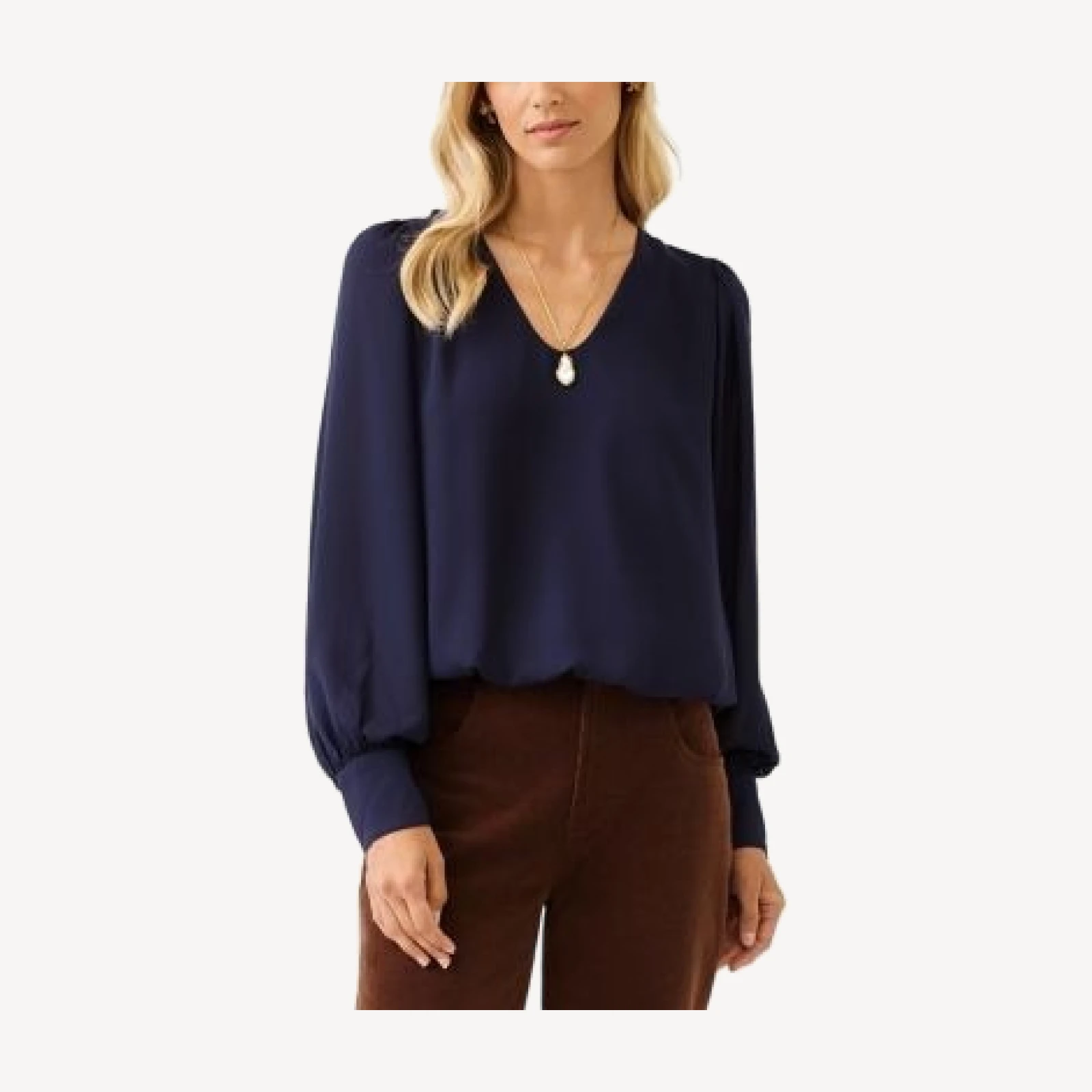 Karen Kane V Neck Puff Sleeve Top