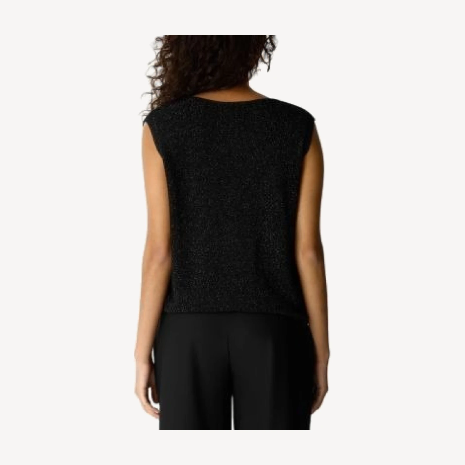 Eileen Fisher Wool Blend Lurex V Neck Vest
