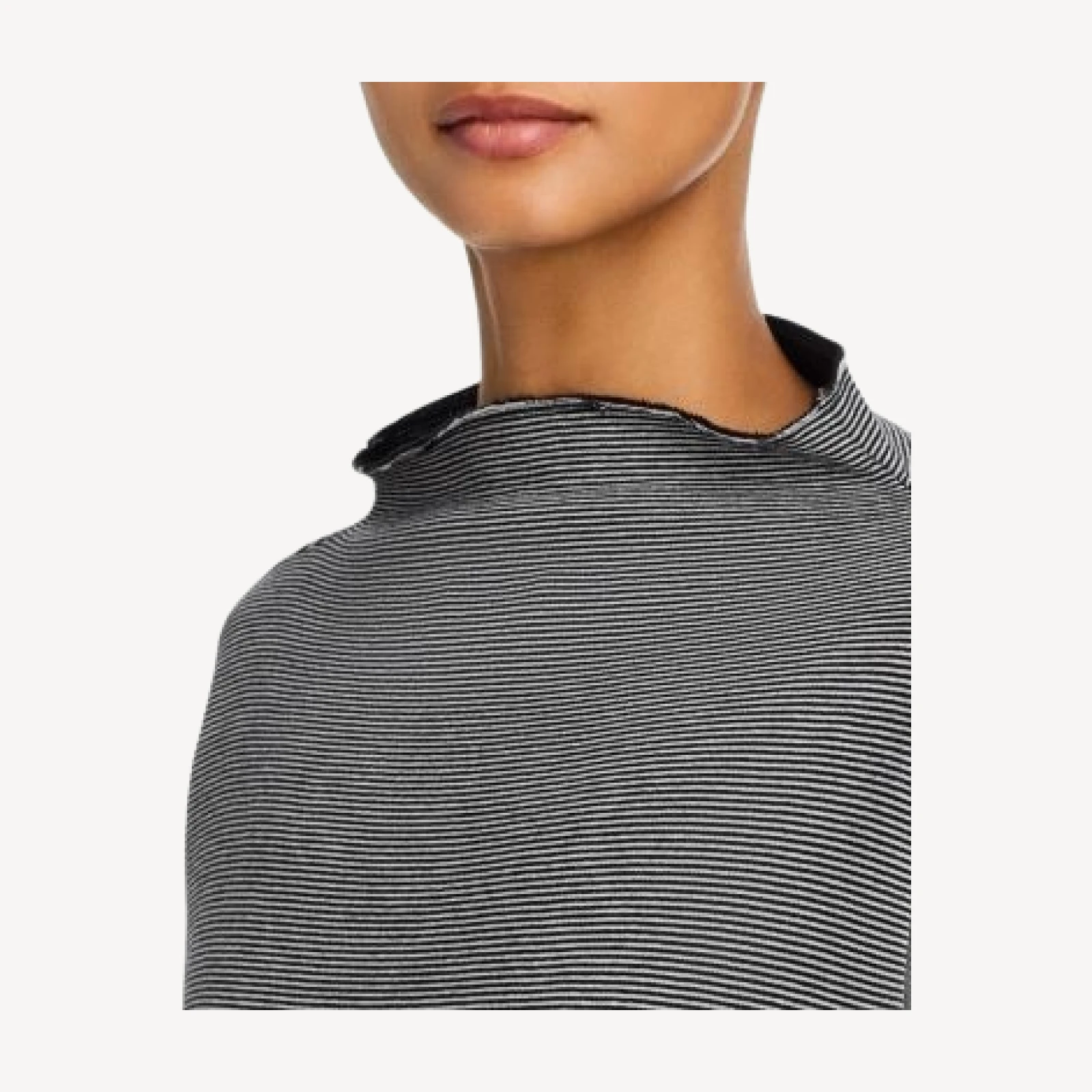 Eileen Fisher Double Knit Funnel Neck Reversible Top