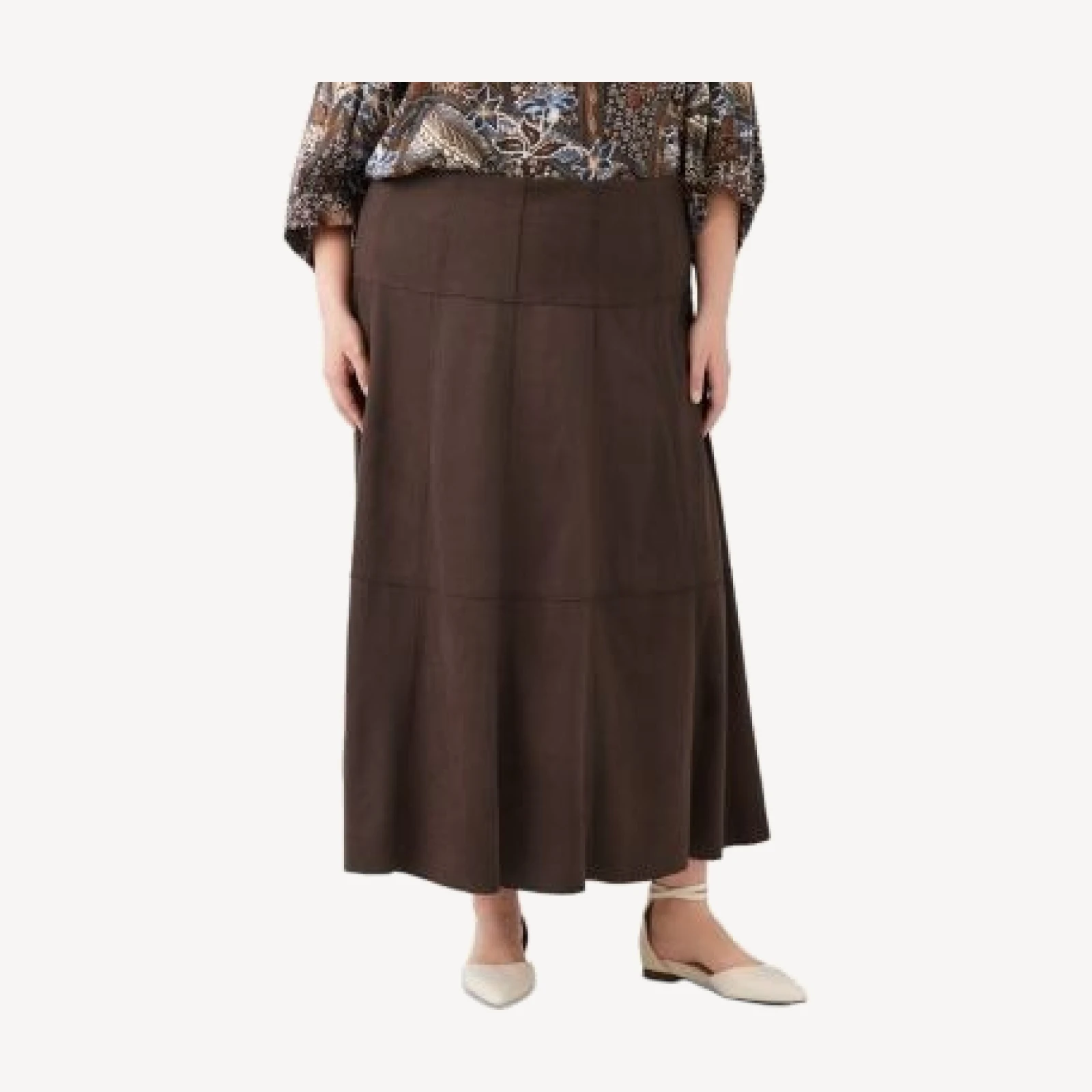 Karen Kane Tiered Faux Suede Skirt