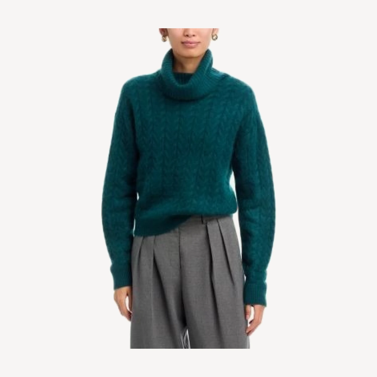 Theory Cozy Cable Airy Cashmere Turtleneck